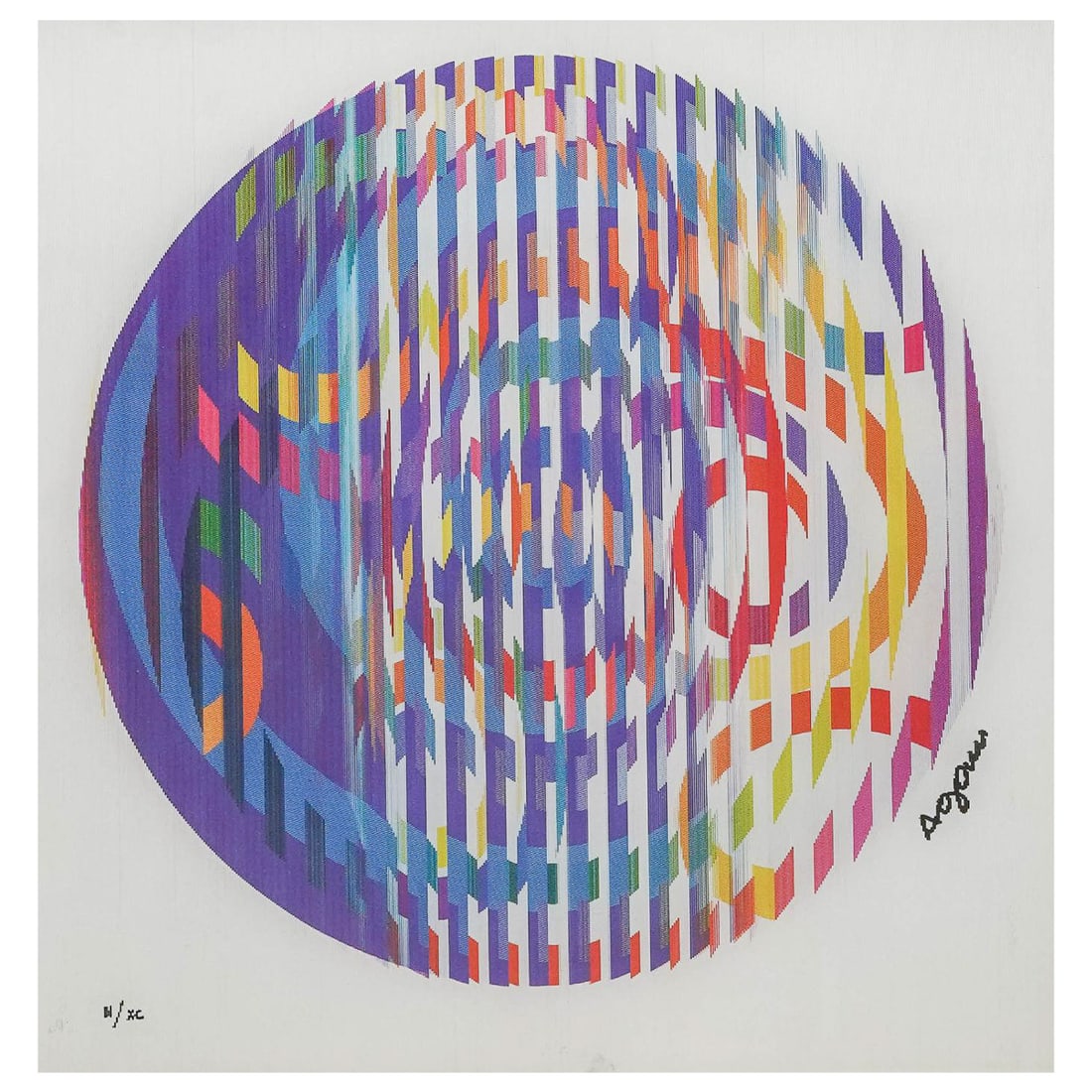 Yaacov Agam (Israeli, 1928-2026) "Trond" Op-Art Agamograph: Yaacov Agam (Israeli, 1928-2026) "Trond" Op-Art Agamograph c. 1990s, Israeli "The Trond" Agamograph (3D Lenticular print). Hand-signed and numbered by the prominent Israeli kinetic and op-art pioneer 