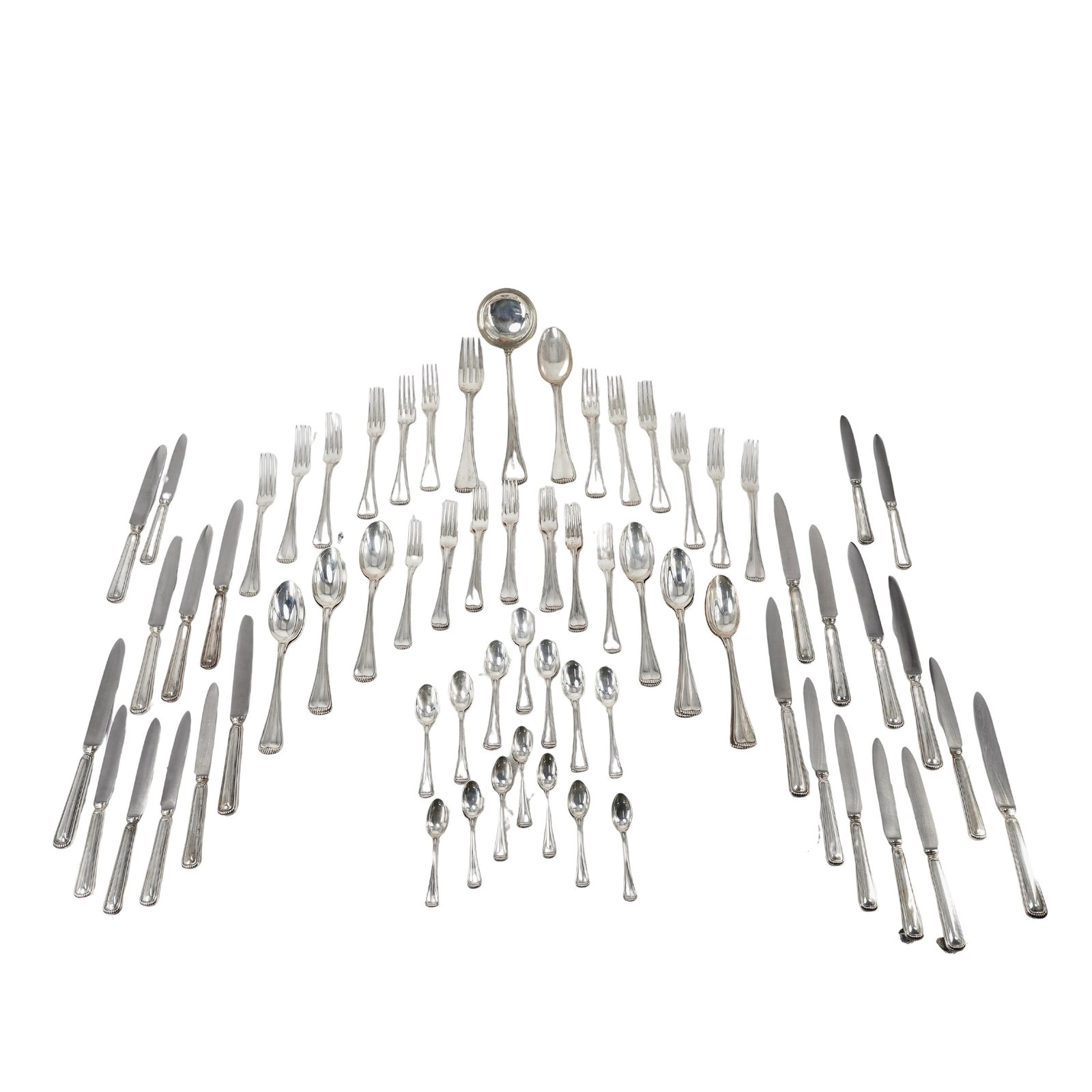 (99pc) Buccellati Sterling Silver "Milano" Flatware Service: (99pc) Buccellati Sterling Silver "Milano" Flatware Service Circa 1970. Italian The Gianmaria Buccellati sterling silver flatware service in the 'Milano' pattern is a sophisticated, versatile design t