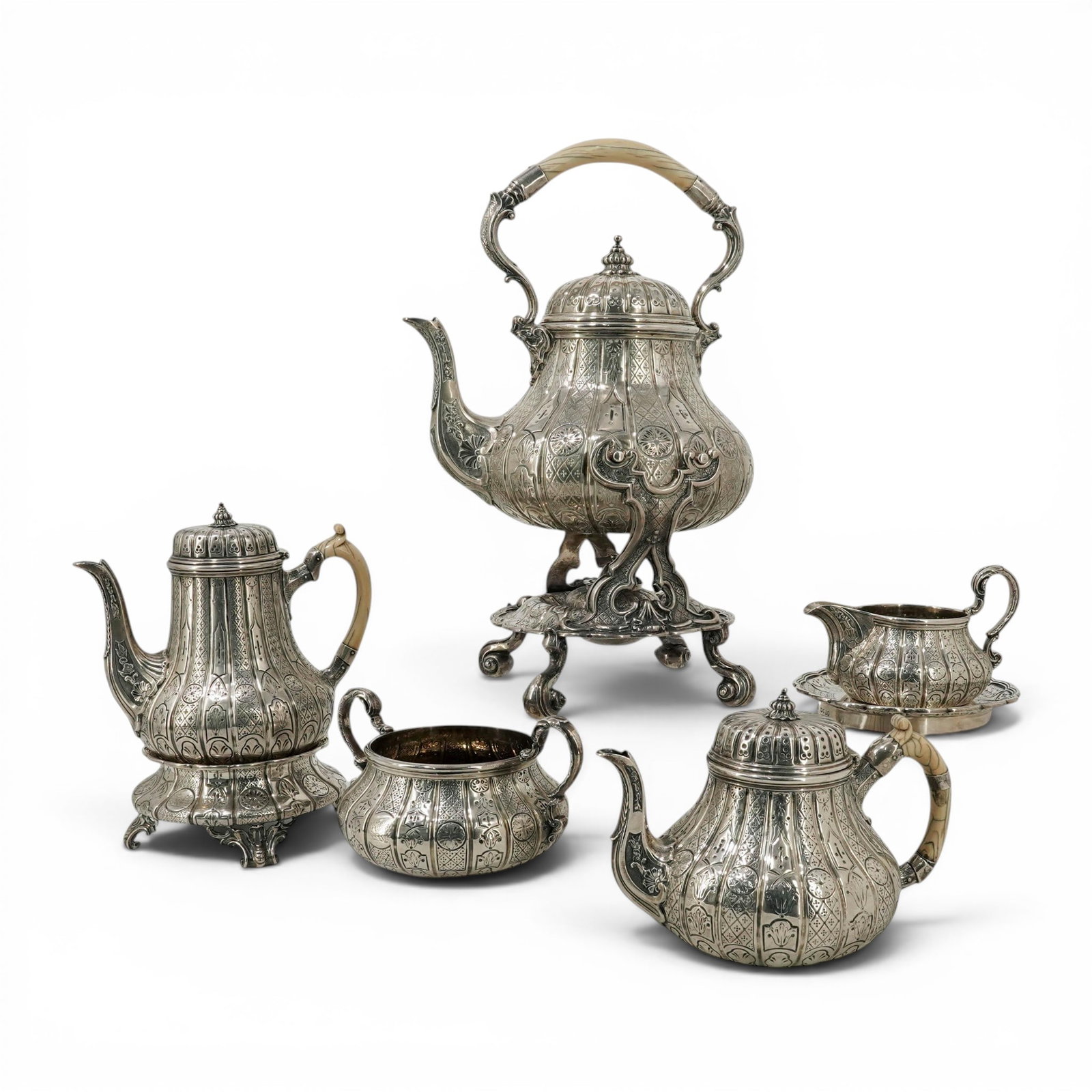 (8pc) Garrard & Co. London Sterling Silver Tea & Coffee Service (1 of 19)