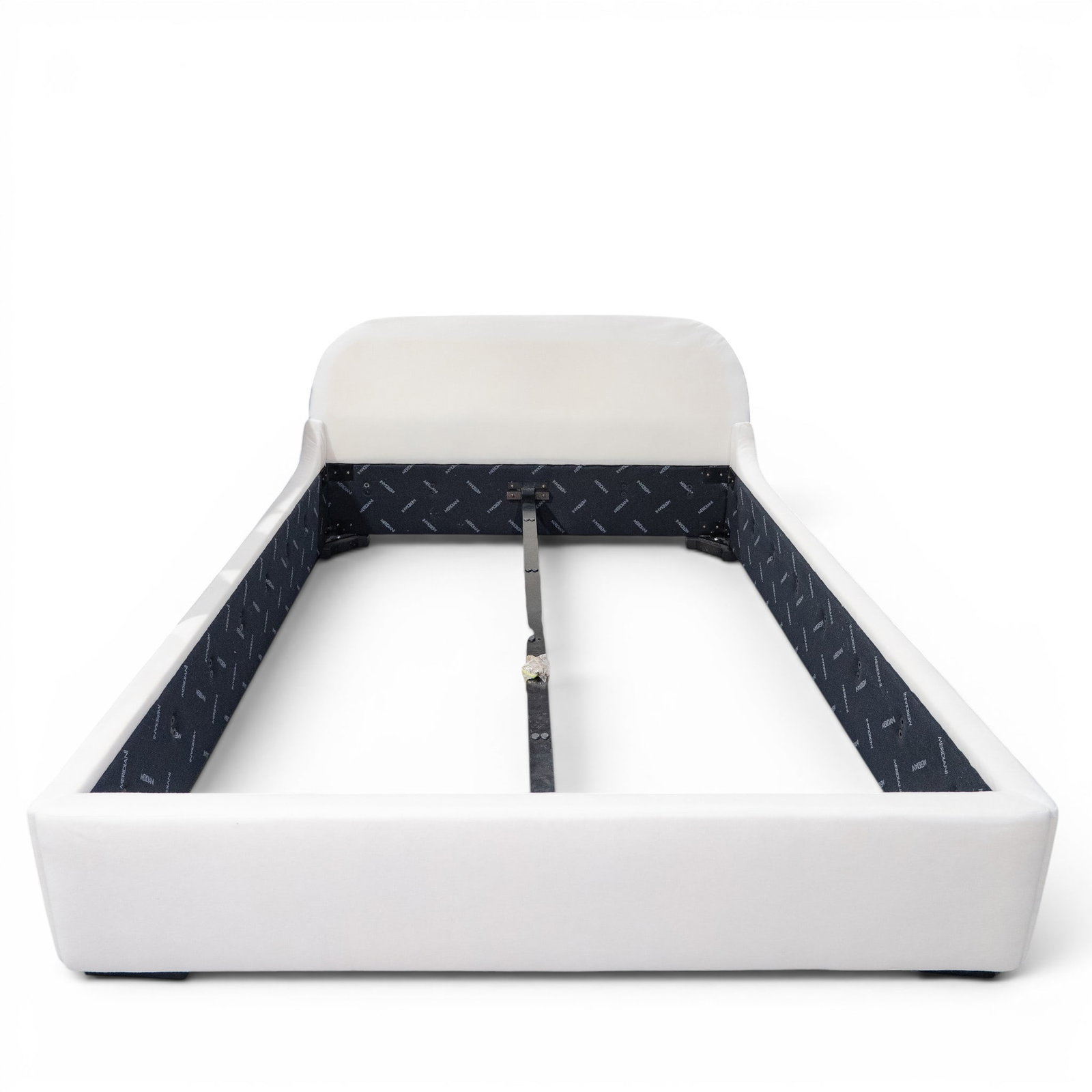 Italian Meridiani René Bed Frame: Italian Meridiani René Bed Frame Early 21st Century, Italy Contemporary René bed frame by Meridiani, featuring the model's distinctive upholstered curved headboard with gently rounded profile and