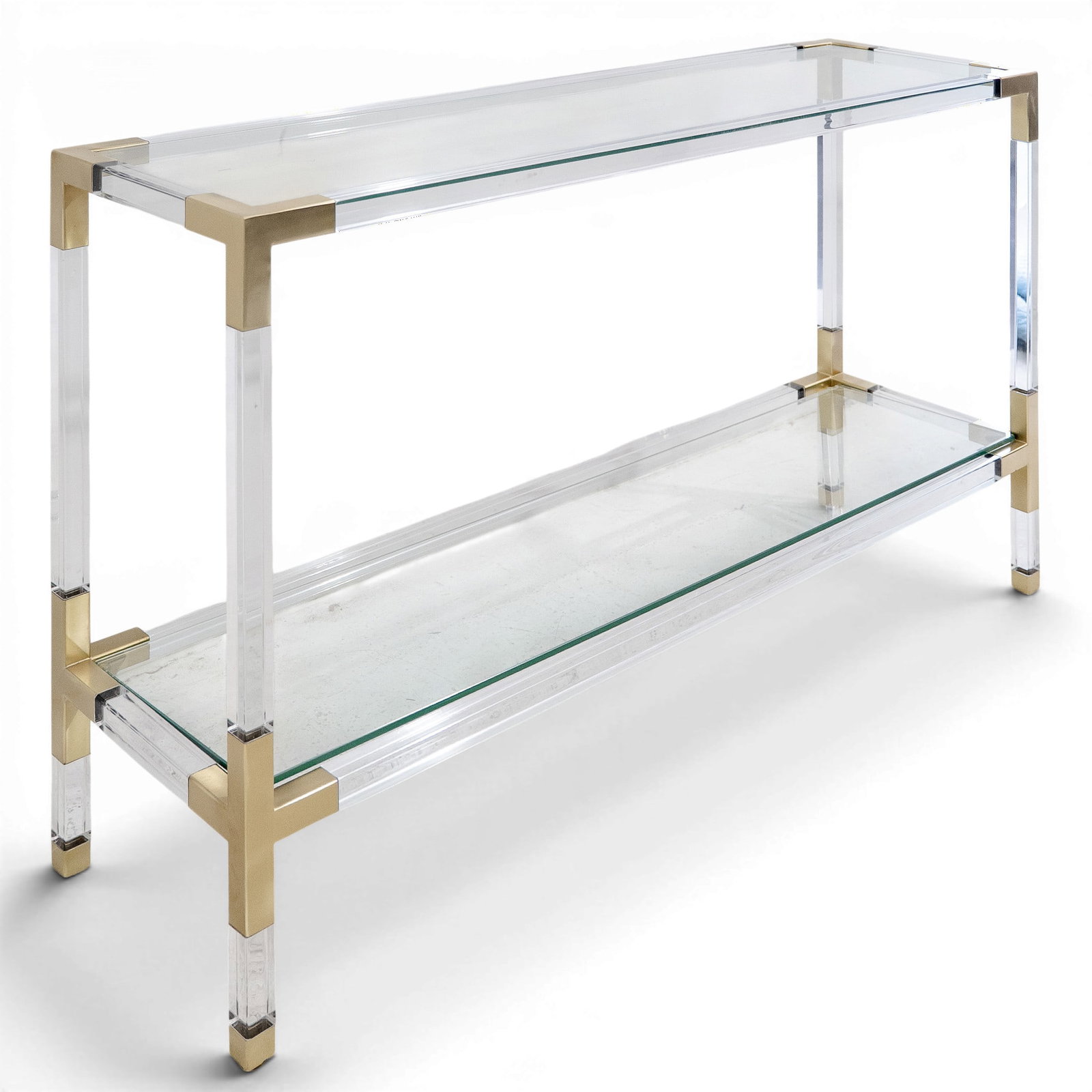 Jonathan Adler "Jacques" Lucite & Brass Console Table (1 of 5)