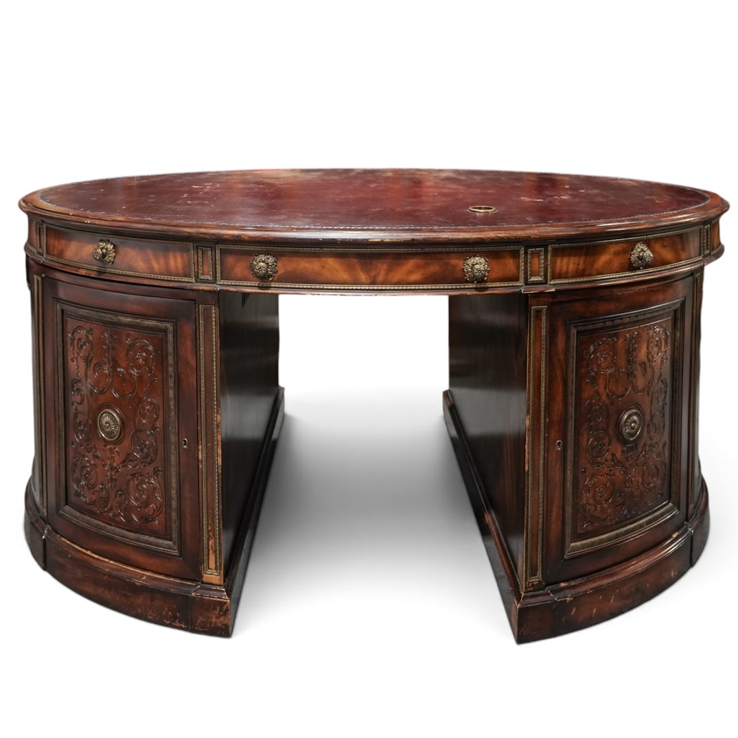 English Regency Style Executive Wood Desk (1 of 7)