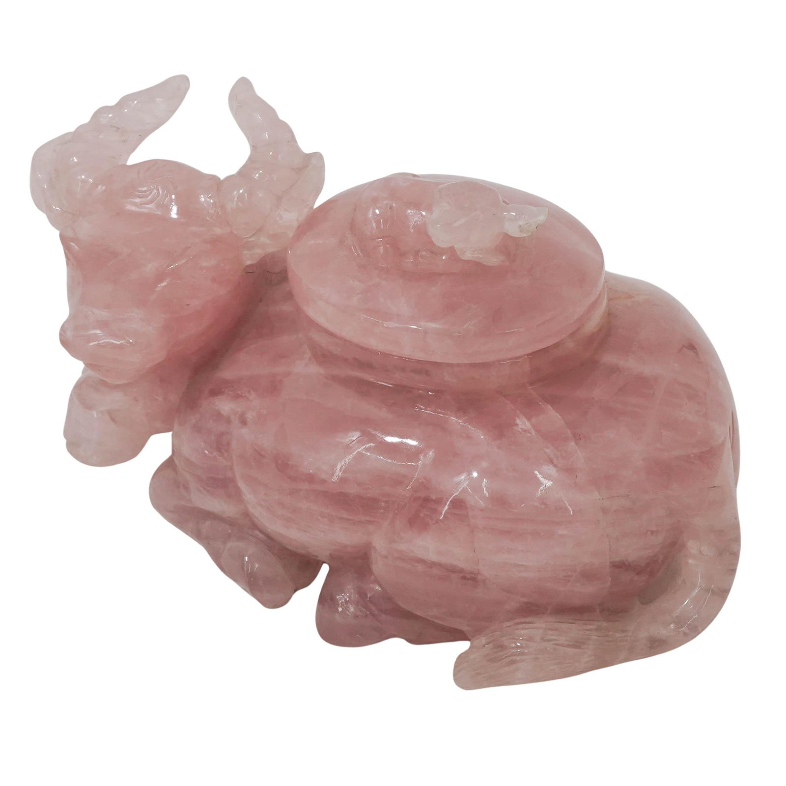 Chinese Carved Rose Quartz Water Buffalo (1 of 7)