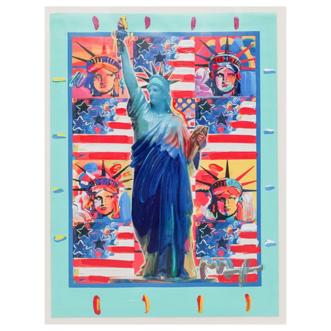 Peter Max (German, 1937) "God Bless America-With Five" Mixed Media Print (1 of 18)