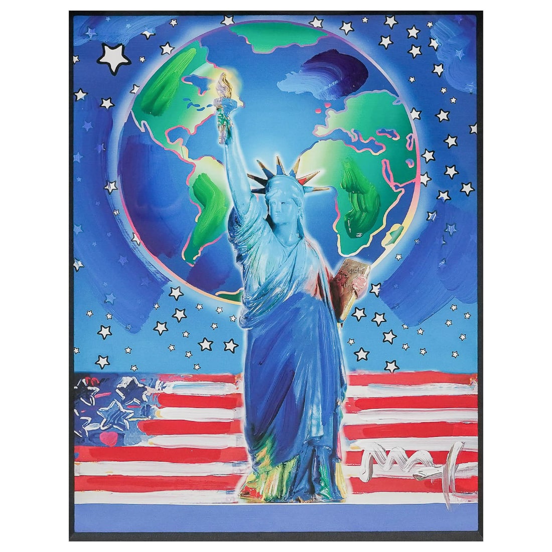 Peter Max (German, 1937) "Peace on Earth" Multimedia Painting on Canvas (1 of 11)