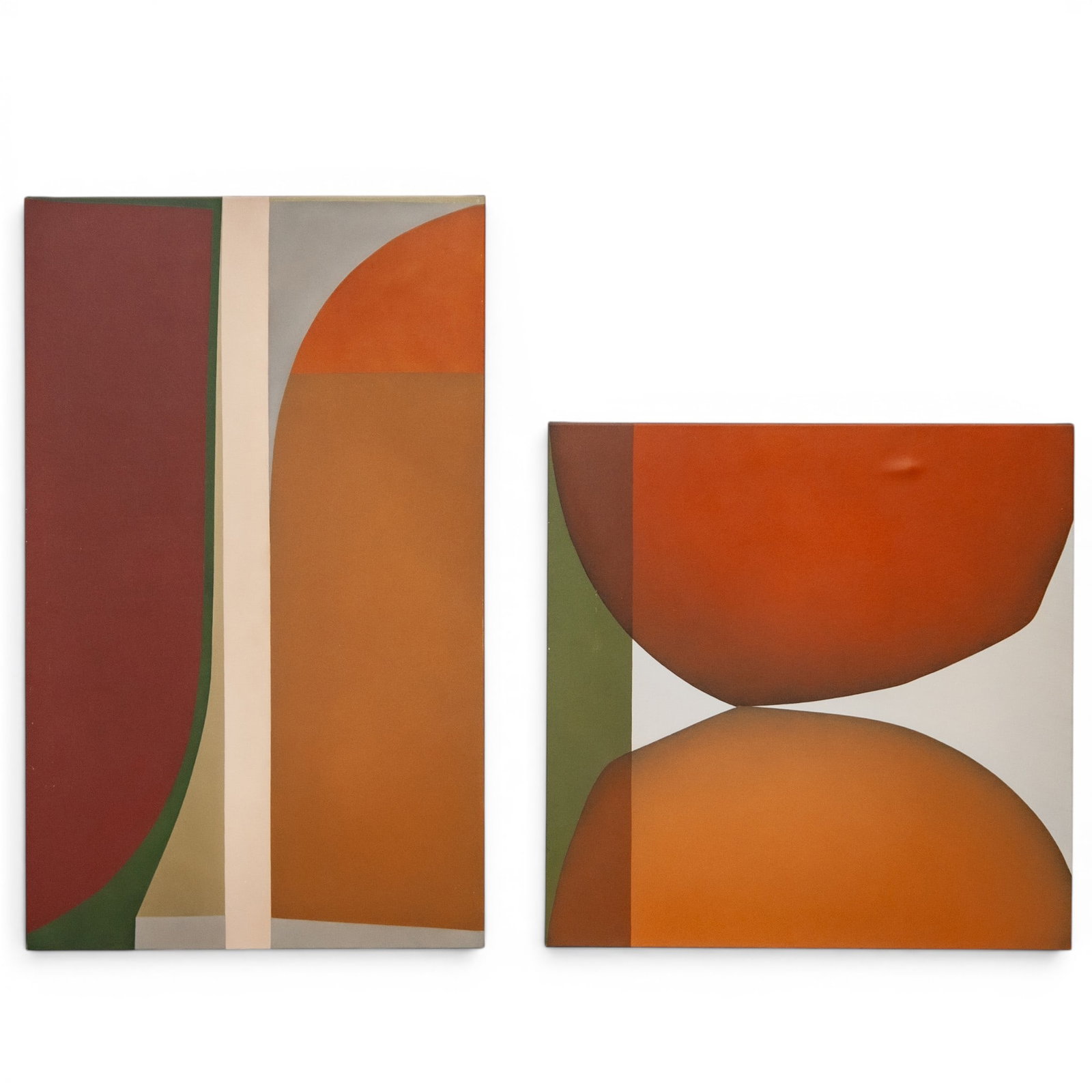 (2 pcs) Cristina Barrancos (Brazilian, b. 1969) Abstract Oil on Canvas (1 of 5)