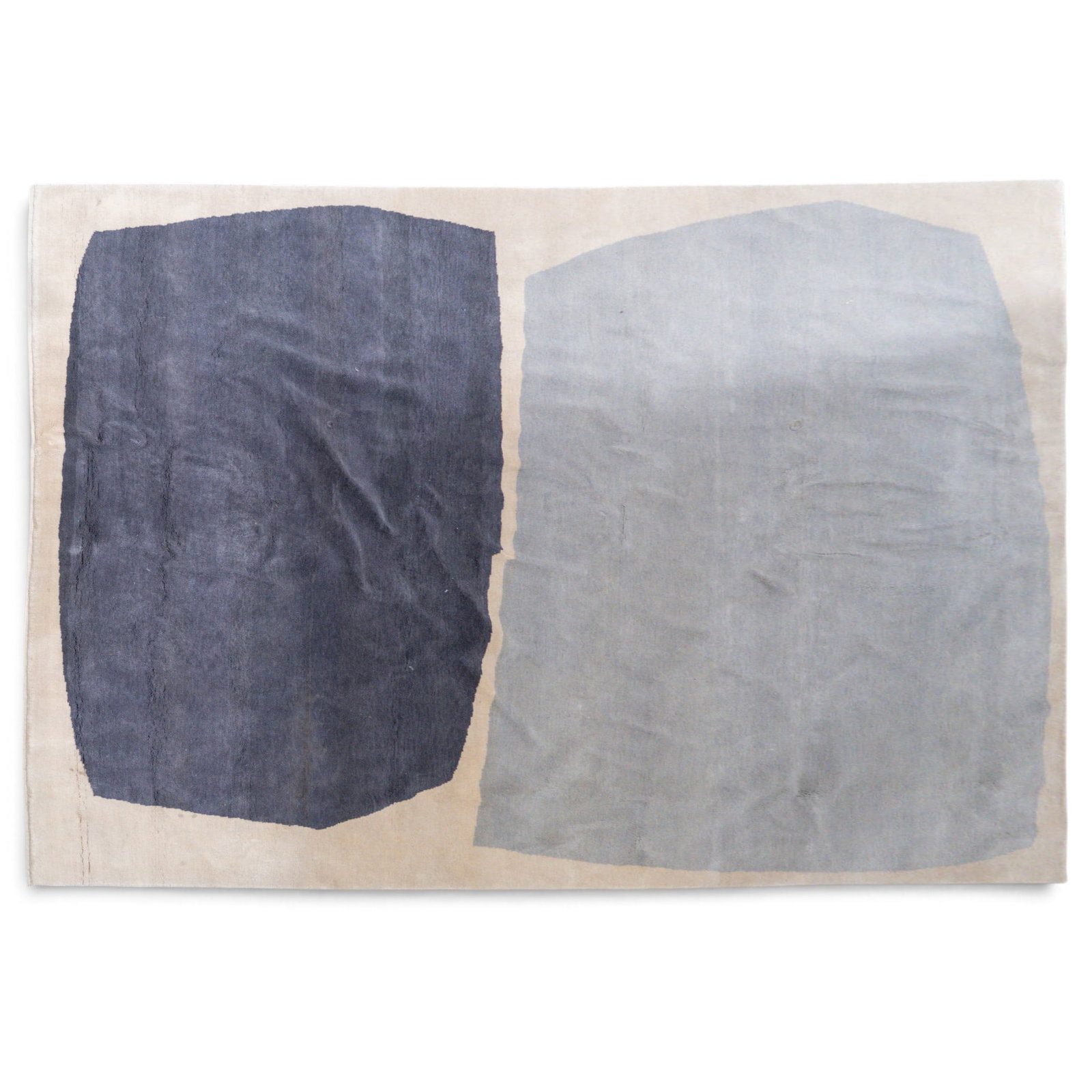 Christopher Farr (English) "Chan Chan" Rug: Christopher Farr (English) "Chan Chan" Rug 20th Century, Continental Christopher Farr (English) "Chan Chan" Rug wool area rug featuring a minimalist geometric composition in taupe, gray, black, and iv