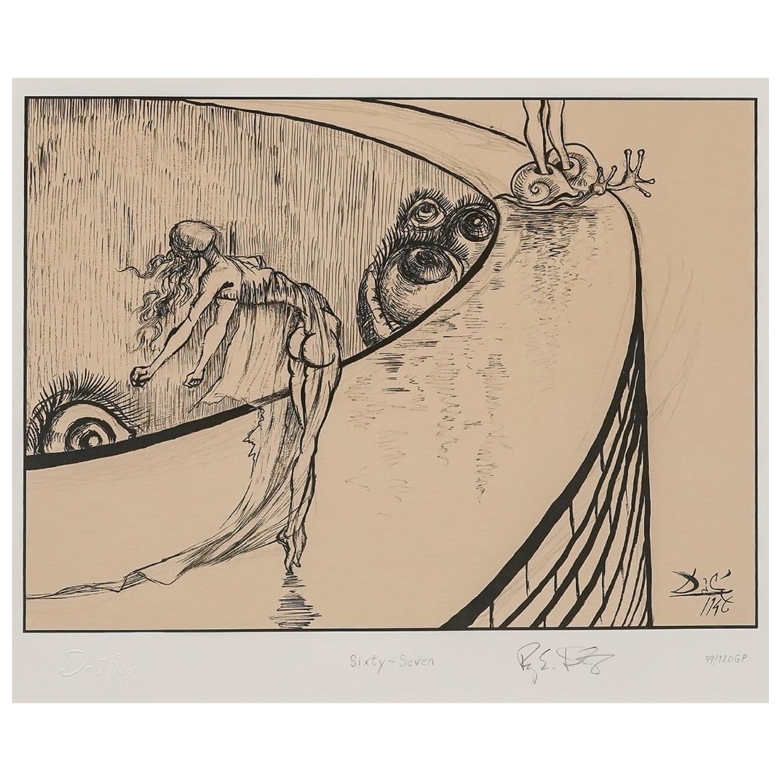 Salvador Dali (Spanish, 1904-1989) "Destino #67" Color Serigraph: Salvador Dali (Spanish, 1904-1989) "Destino #67" Color Serigraph 20th Century Limited edition Destino color serigraph after the collaborative project of Salvador Dalí and Walt Disney Studios,