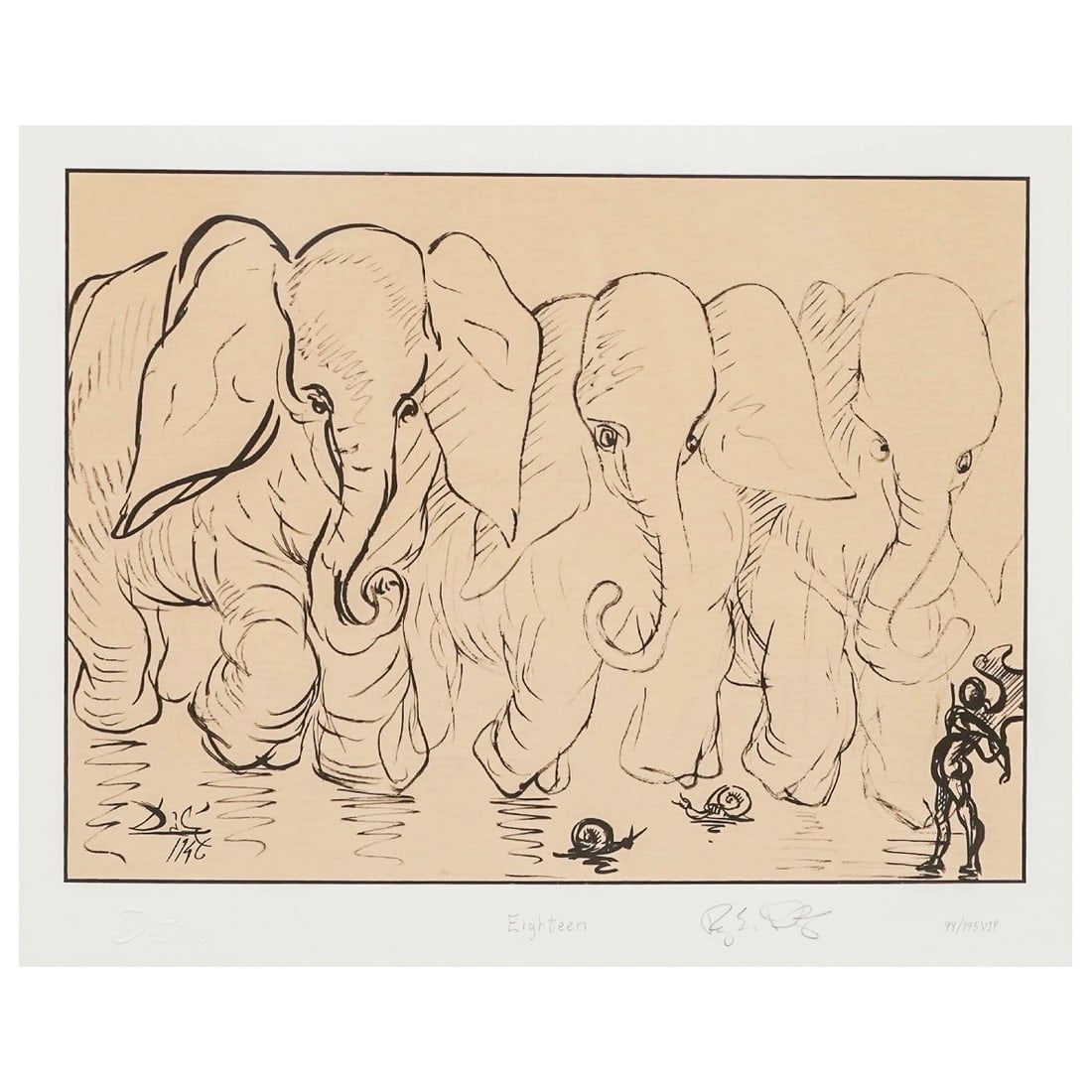 Salvador Dali (Spanish, 1904-1989) "Destino #18" Color Serigraph: Salvador Dali (Spanish, 1904-1989) "Destino #18" Color Serigraph 20th Century, USA Limited edition Destino color serigraph after the renowned Salvador Dalí and Walt Disney collaboration, depicting a