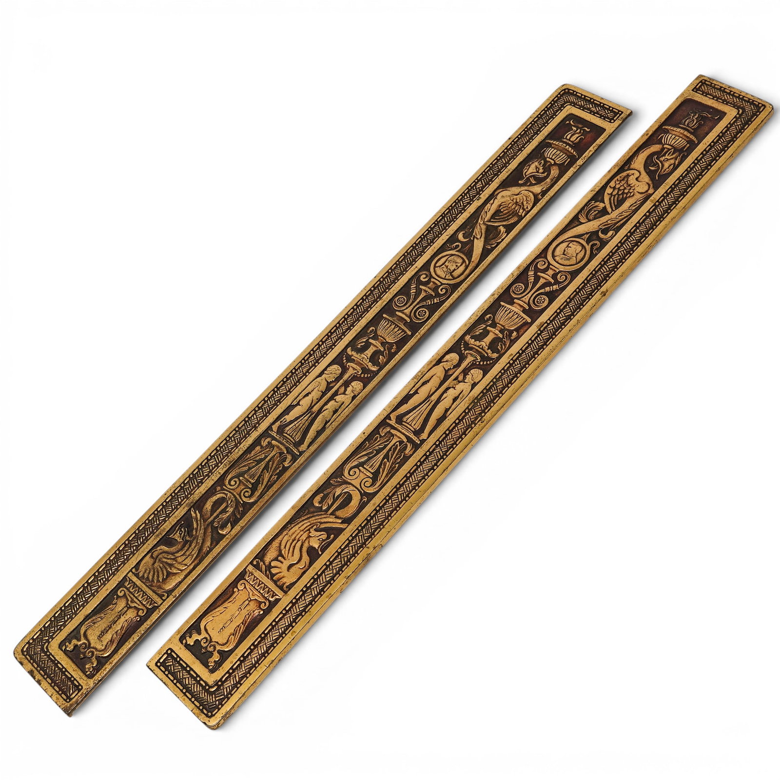 Pair Tiffany Studios Bronze "Spanish" Blotter Ends (1 of 5)