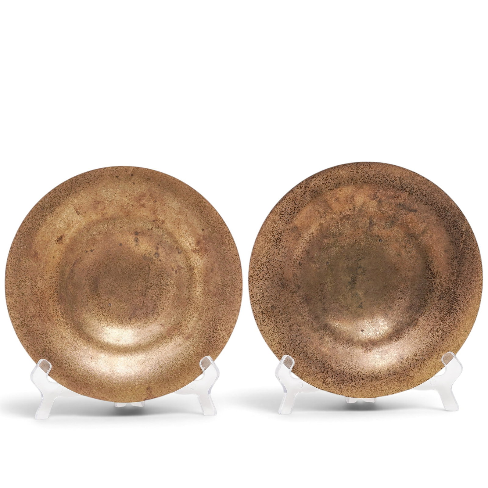 Pair Tiffany Studios Bronze Shallow Bowls (1 of 10)