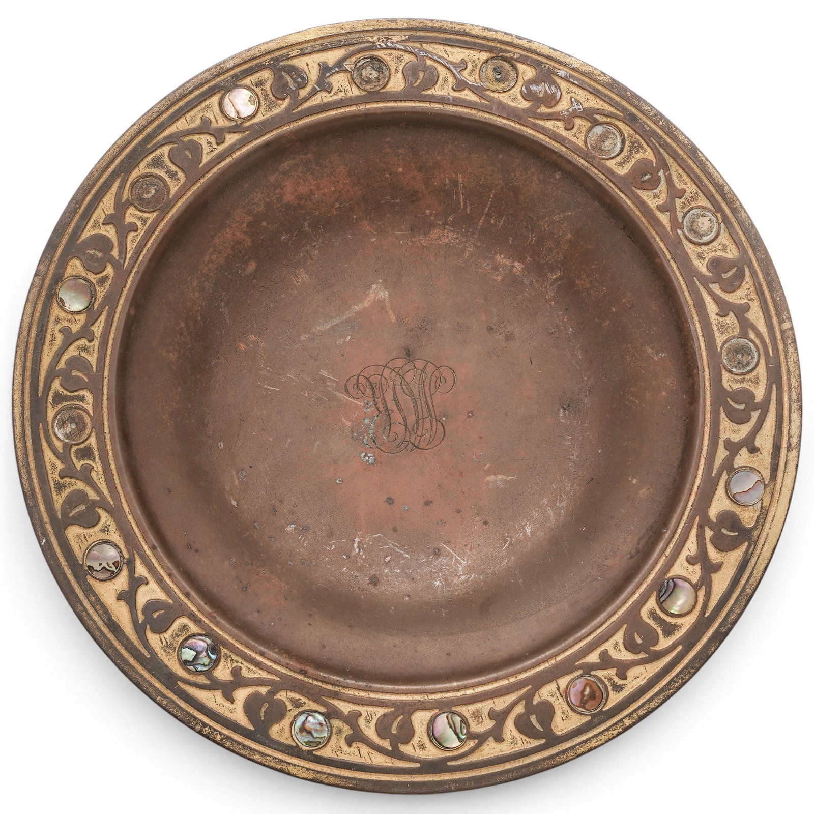 Pair Tiffany Studios "Abalone" Pattern Tazzas - 3