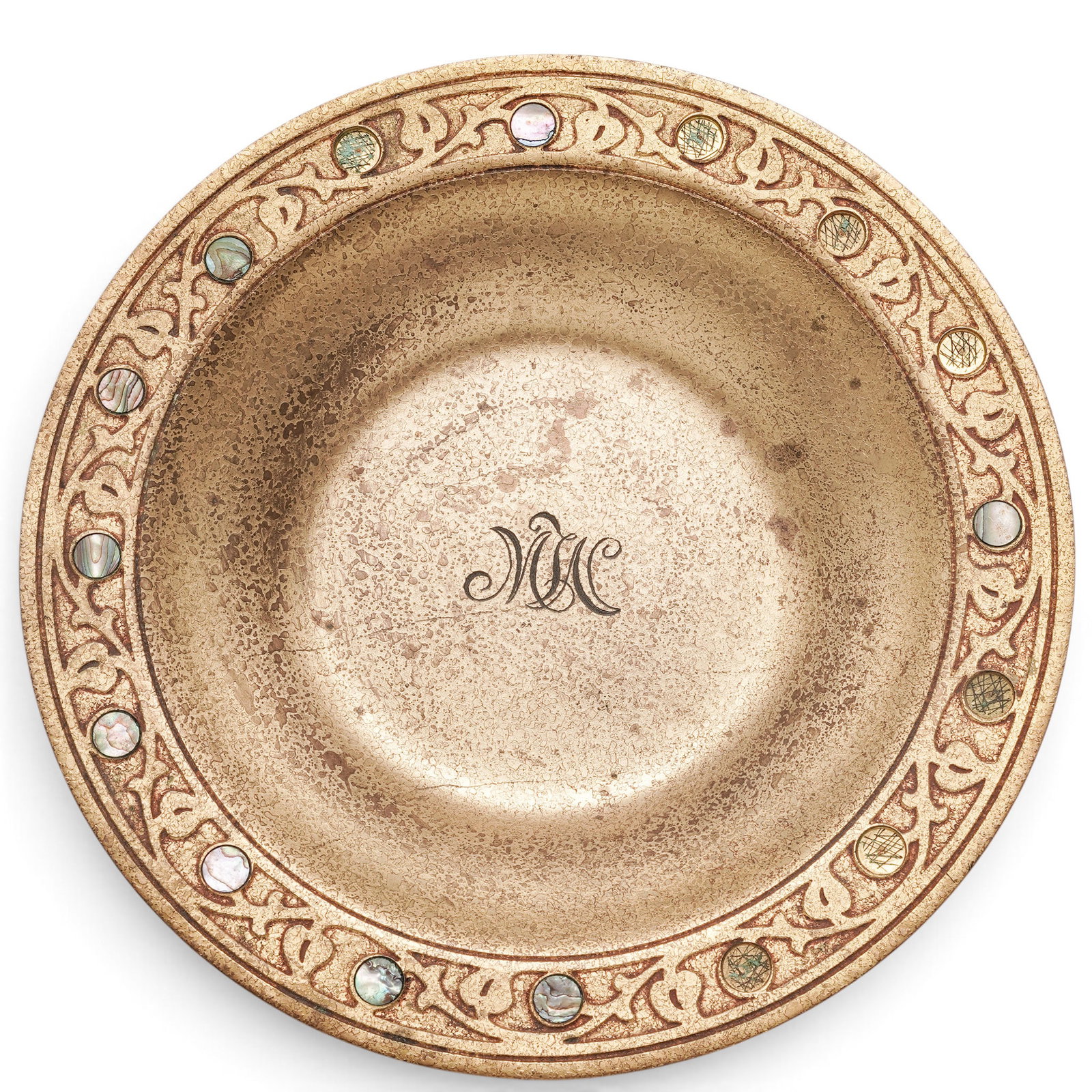 Pair Tiffany Studios "Abalone" Pattern Tazzas - 4