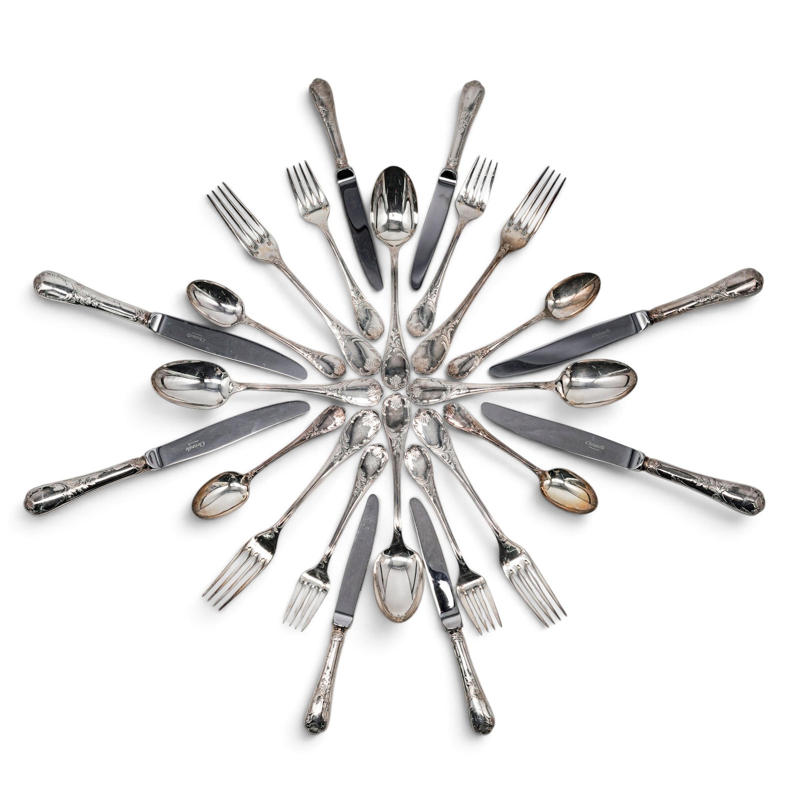 Christofle "Marly" Silverplated Flatware Set (1 of 10)