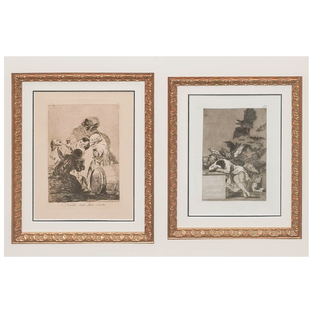 Francisco Goya (Spaniard, 1746-1828) Diptych Engravings (1 of 8)