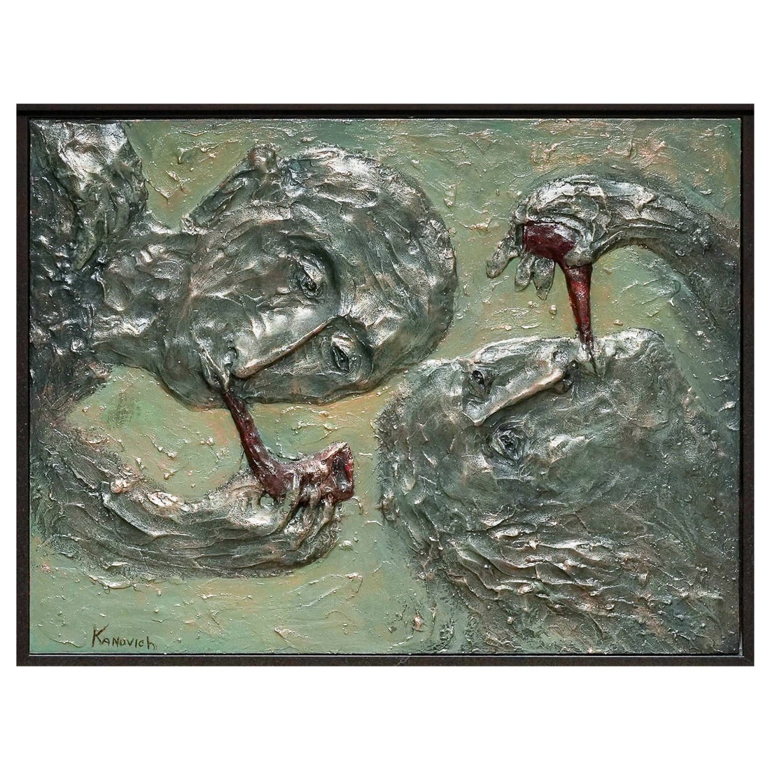 Mark Kanovich (Georgian, 1970-) "Les Fumeurs" Mixed Media on Board (1 of 11)