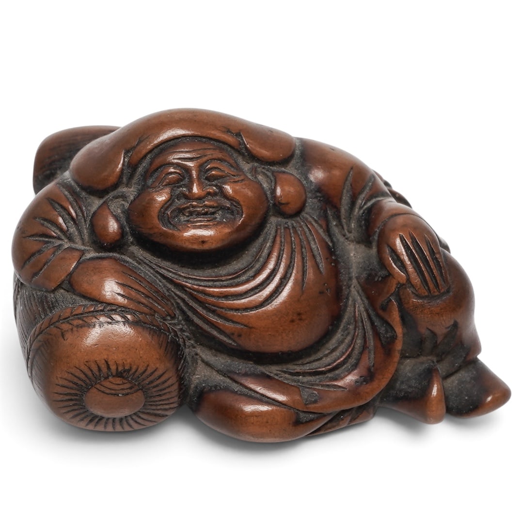 Japanese Boxwood Netsuke of Daikoku (1 of 6)
