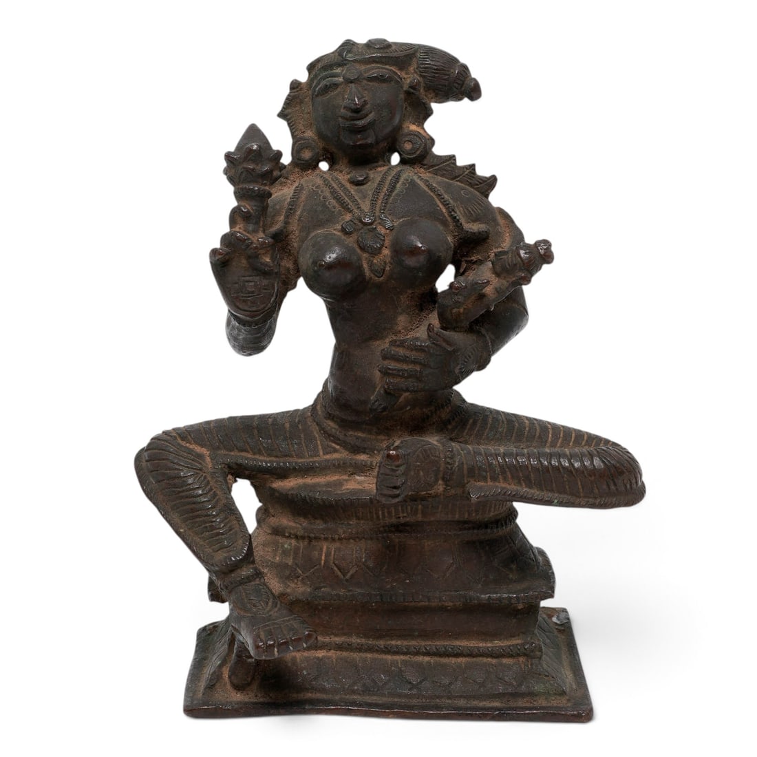Indian Bronze of Seated Deity on Lotus Base (1 of 13)
