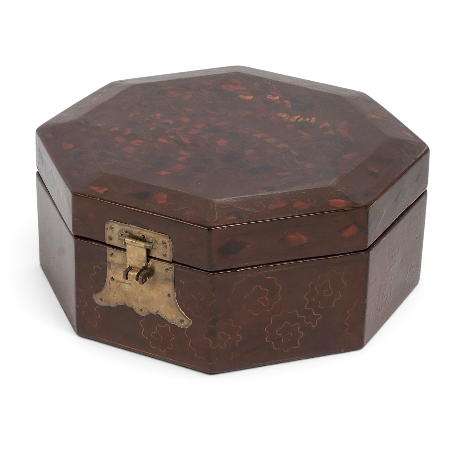 Korean Octagonal Lacquer and Shell Wire Inlay Dragon Box (1 of 18)