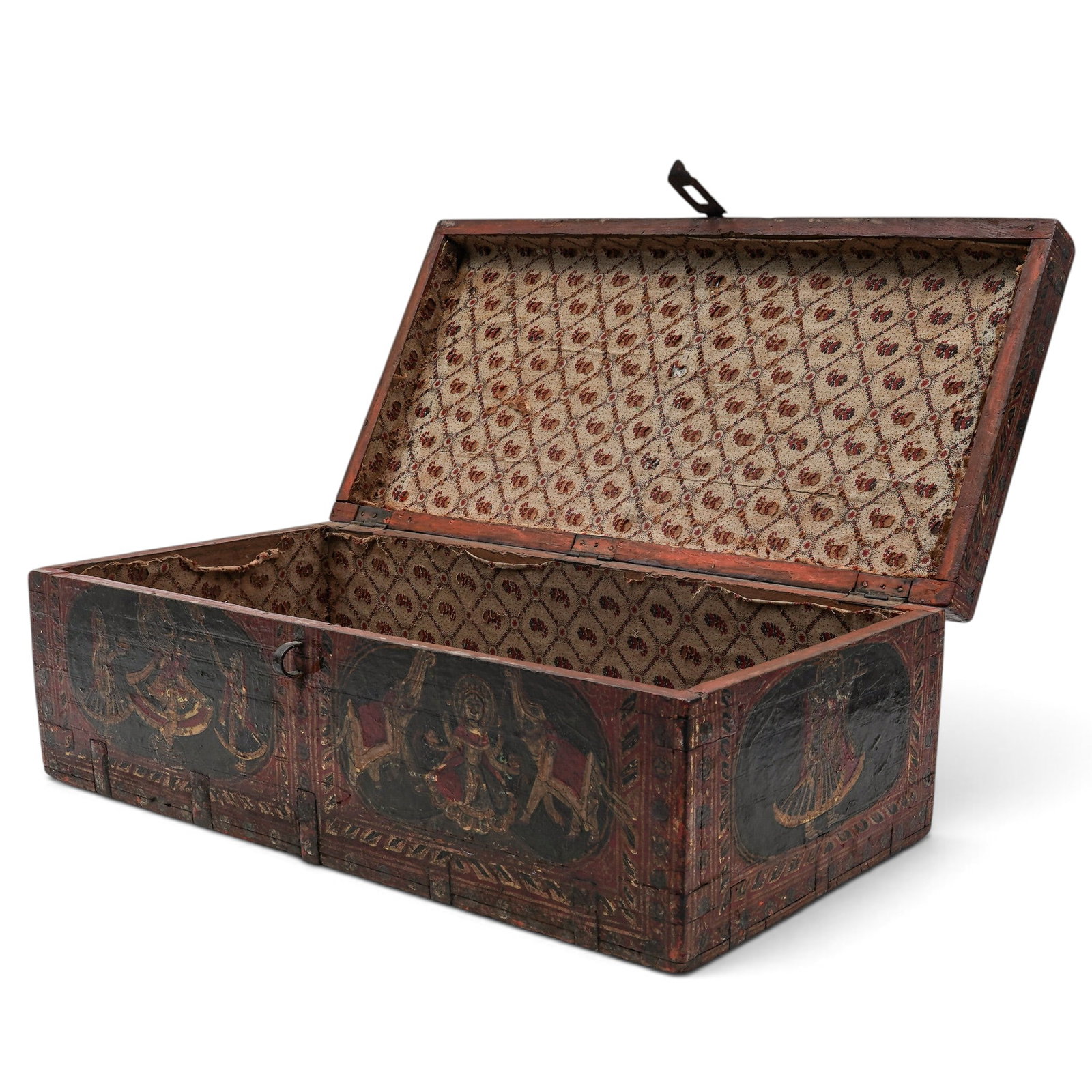 Lacquered Indian Rectangular Wood Box - 2
