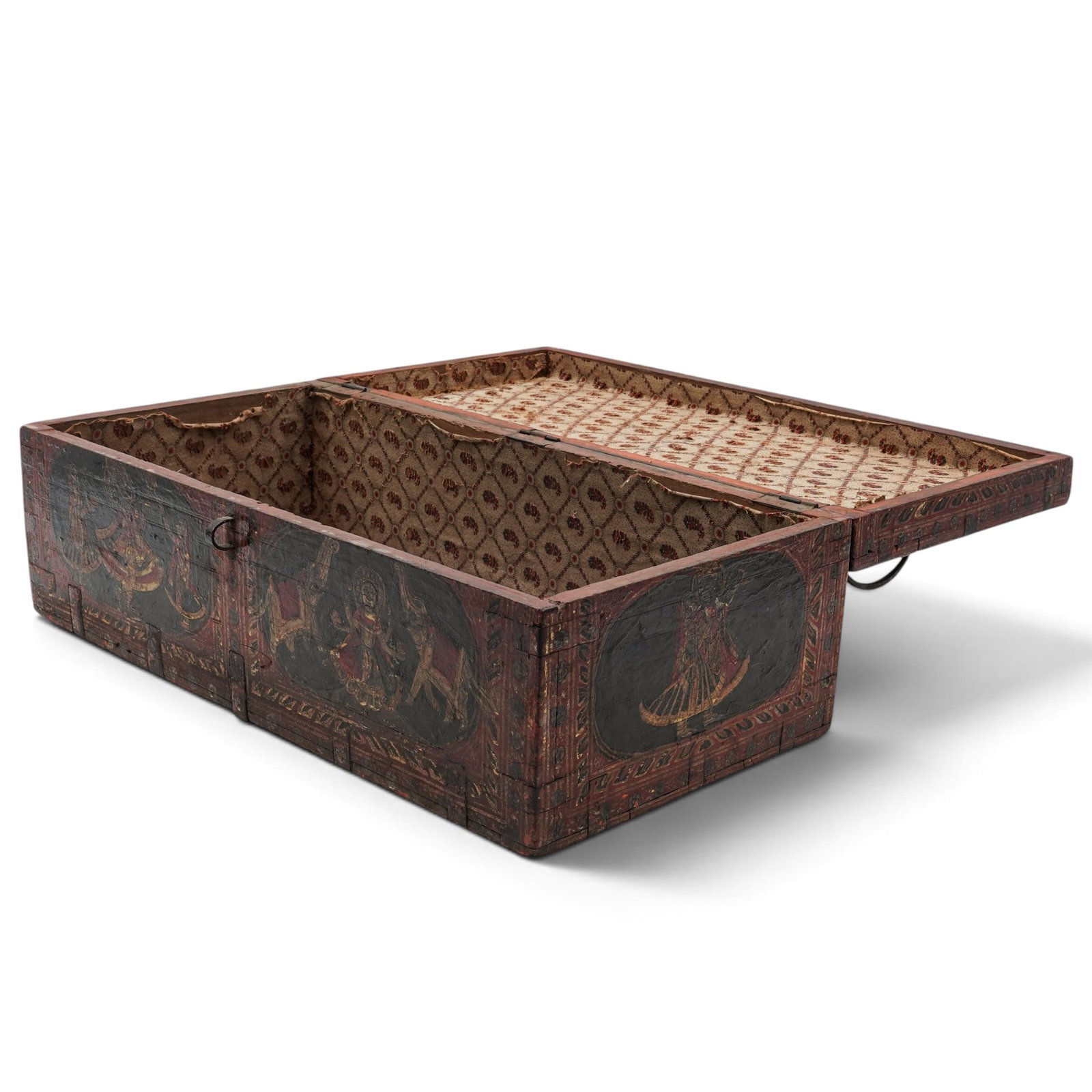 Lacquered Indian Rectangular Wood Box - 3