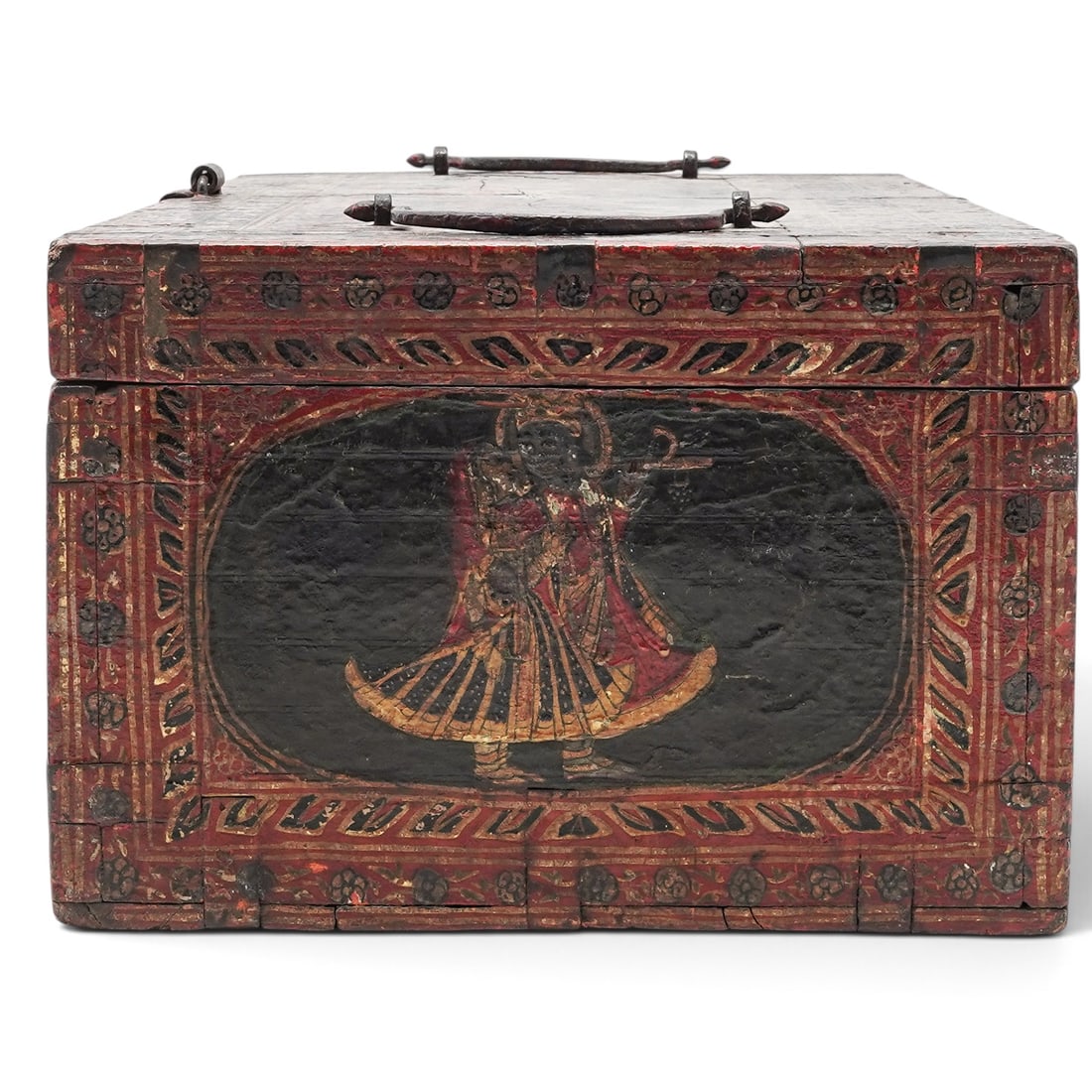 Lacquered Indian Rectangular Wood Box - 5