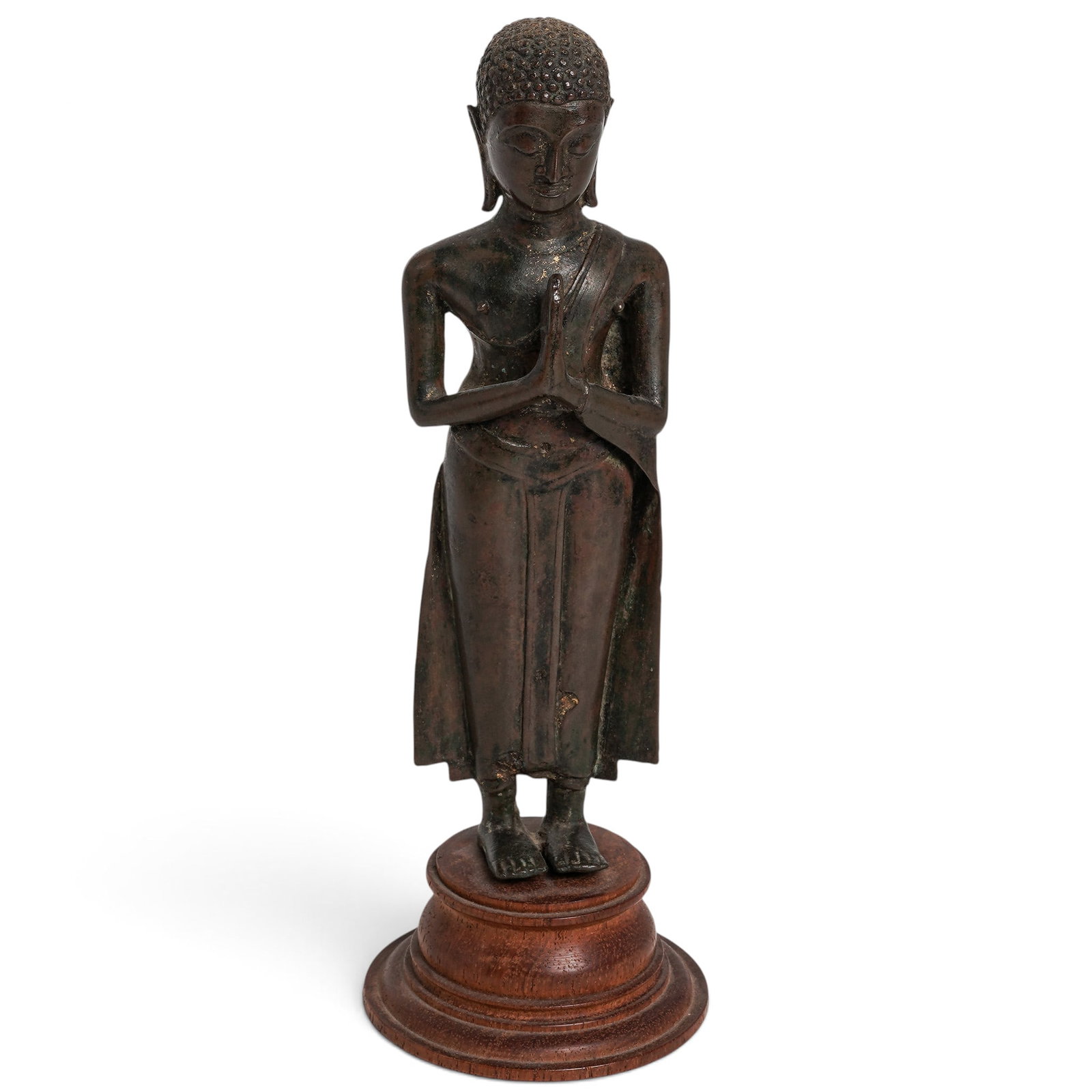 16th-17th Cent. Standing Thai Bronze Buddha (1 of 9)