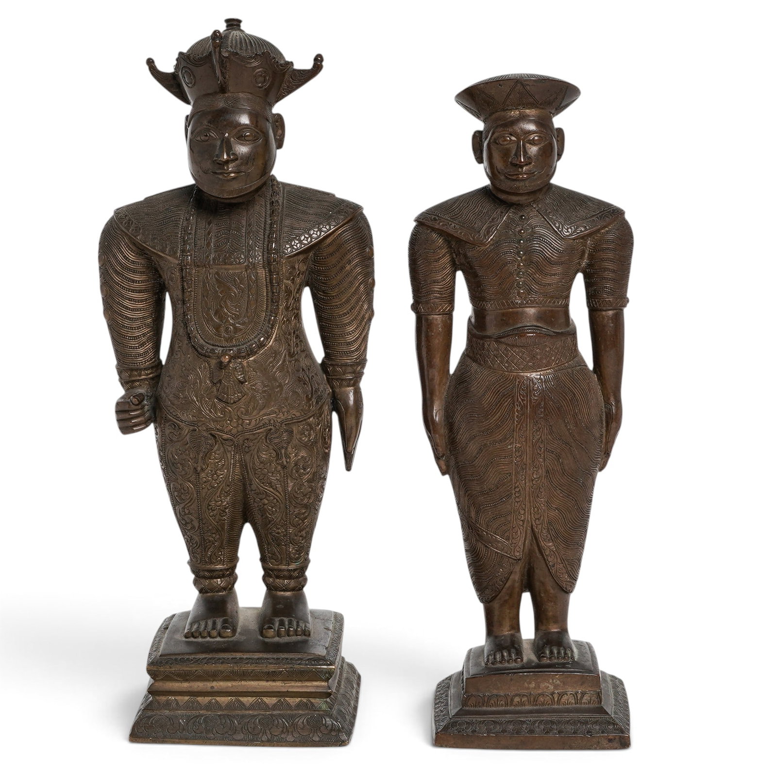 Matched Pair of Sri Lanka Bronze Royal Chiefs, Kandy (1 of 19)