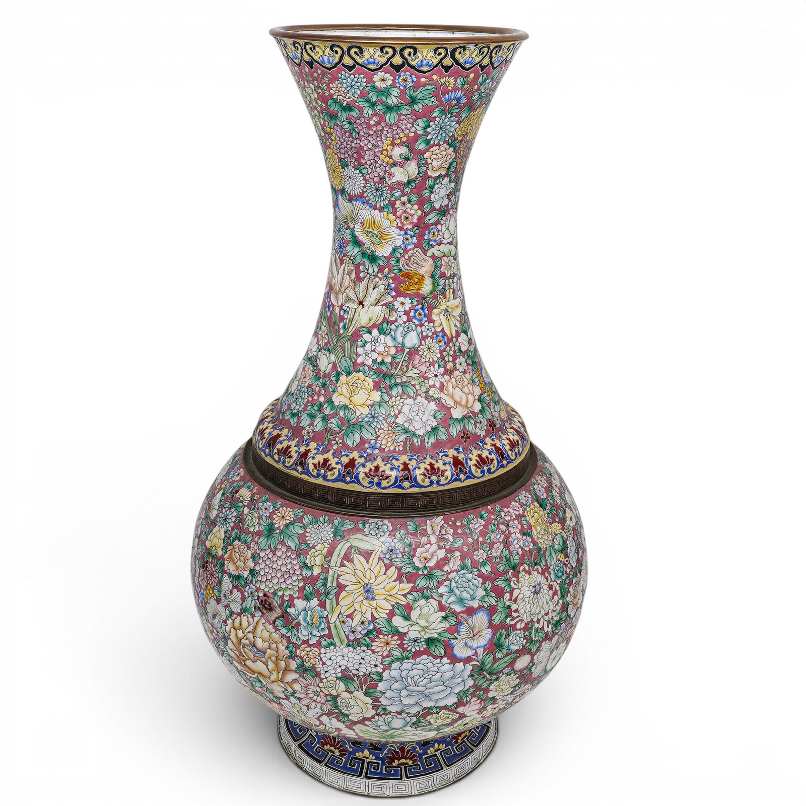 Large Chinese Canton Enamel Millefiori Vase (1 of 20)