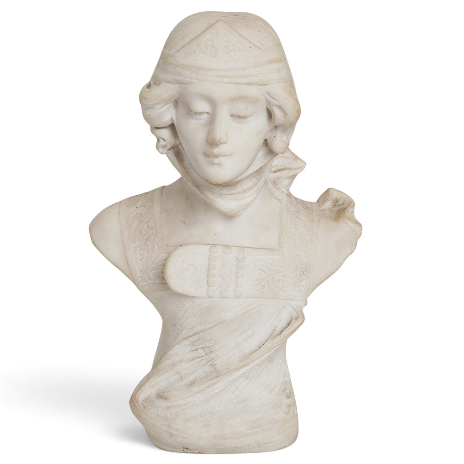 A. Batacchi Italian Carrera Marble Art Nouveau Carved Bust (1 of 14)