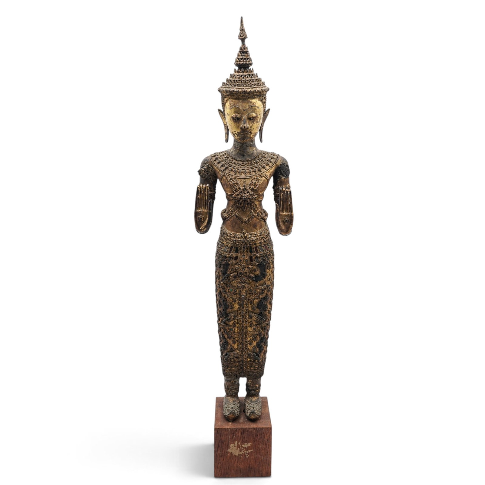 Early 19th Cent. Gilt Bronze Standing Thai Figure (1 of 12)