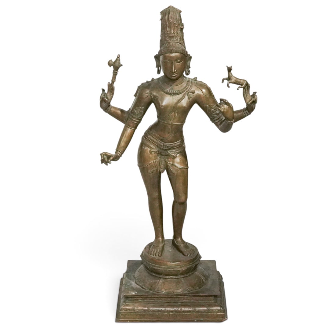 Indian Bronze Sculpture of Shiva as Vinadhara: Indian Bronze Sculpture of Shiva as Vinadhara Early to mid 20th century, Indian Indian cast bronze sculpture of Shiva as Vinadhara or the 'Vina Bearer", or the Lord of Music and Knowledge. As