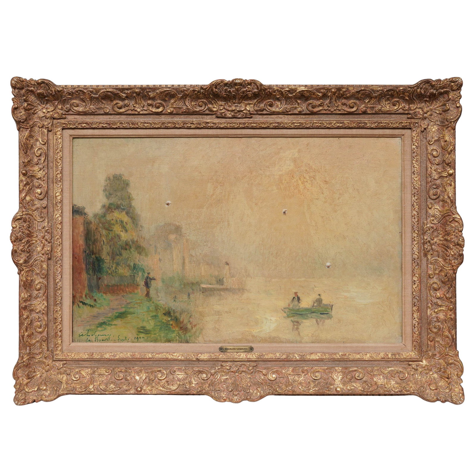 Albert Charles Lebourg (French, 1849-1928) "Bords de la Seine a la Bouille" Oil on Canvas (1 of 6)
