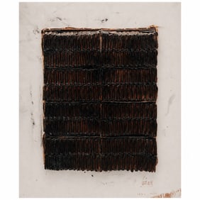Cesar Baldaccini (French, 1921-1998) "Combustion d'Allumettes" Mixed Media on Board