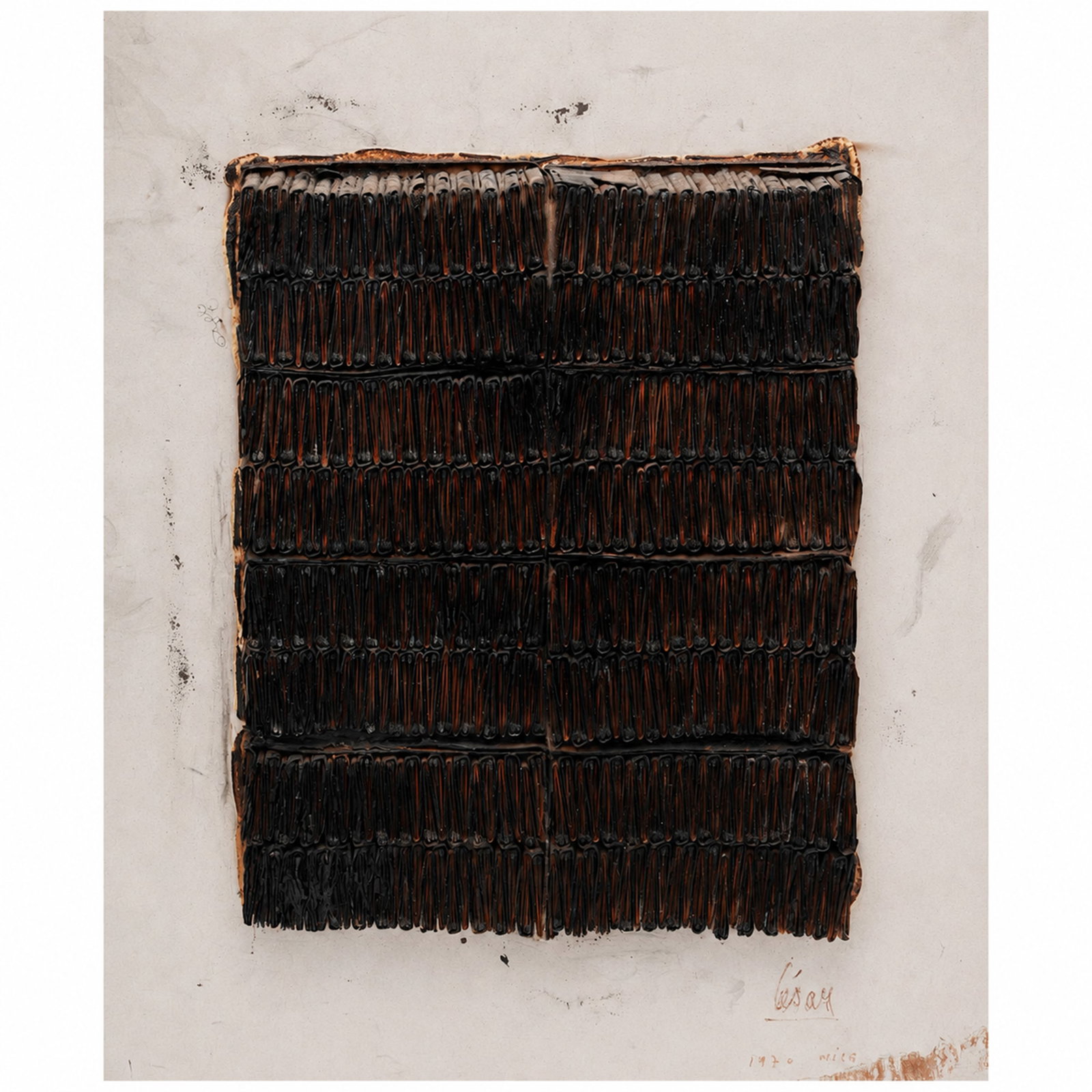 Cesar Baldaccini (French, 1921-1998) "Combustion d'Allumettes" Mixed Media on Board (1 of 5)