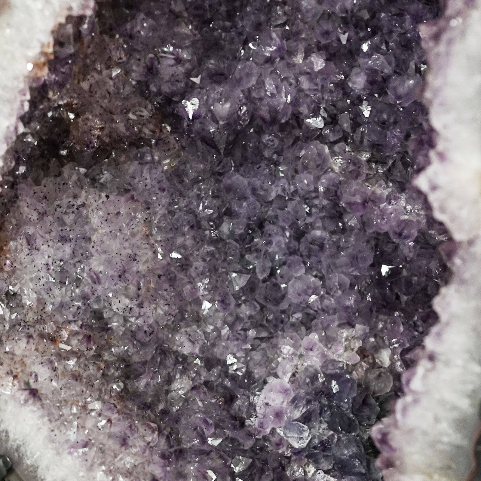 Pair Triangular Amethyst Geode Cathedrals with Stands - 5