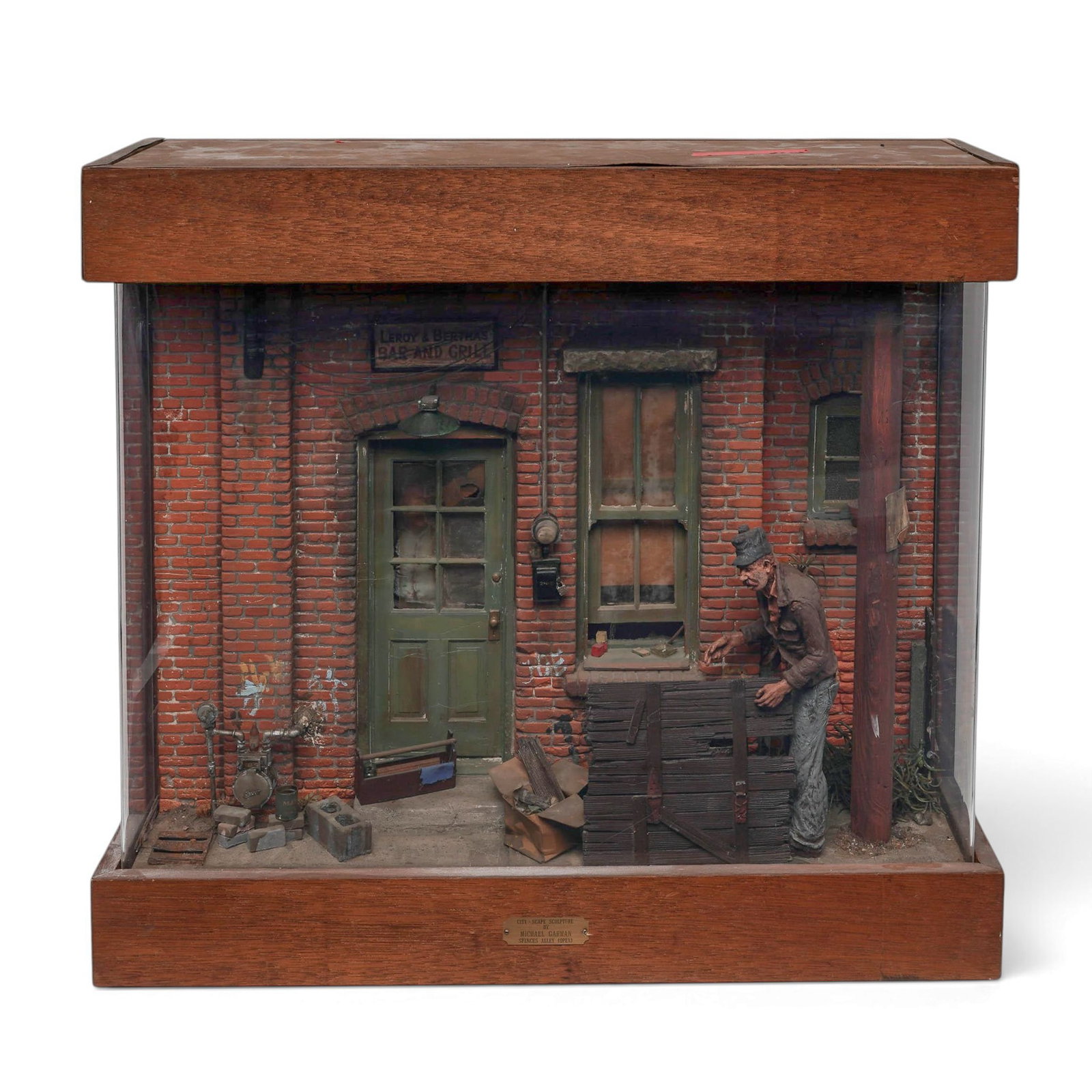 Michael Garman "Spence's Alley" Mixed Media Light Up Diorama (1 of 10)