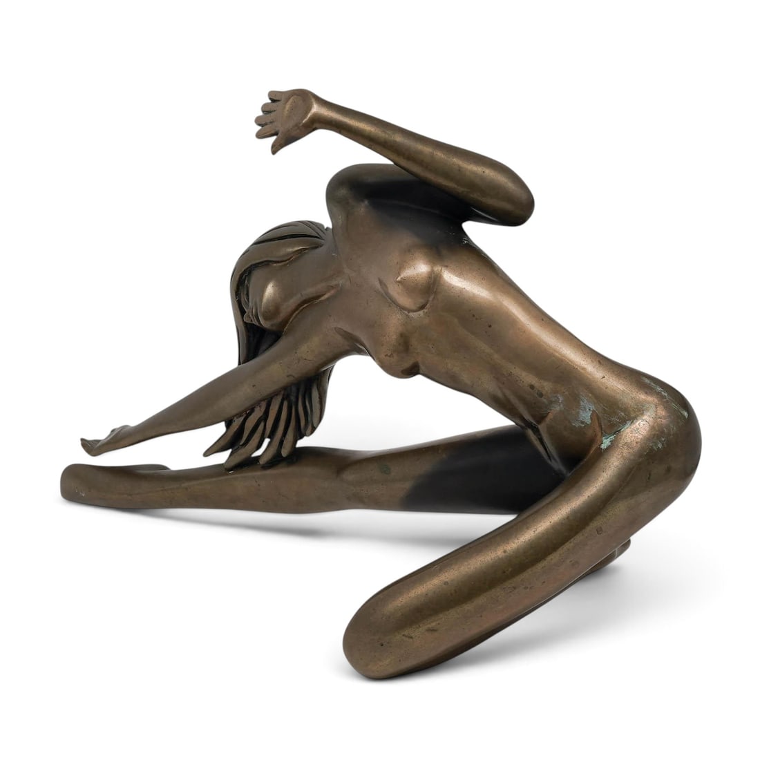 Tom Bennett (American, 1928-2016) 'Encore' Bronze Sculpture: Tom Bennett (American, 1928-2016) 'Encore' Bronze Sculpture 1983, USA A bronze sculpture by American artist Tom Bennett (1928–2016), titled Encore, depicting a stylized elongated female figure in a 