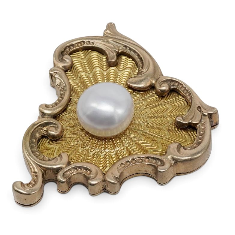 Russian Imperial Era Gilded Silver Enamel Pin Brooch (1 of 4)