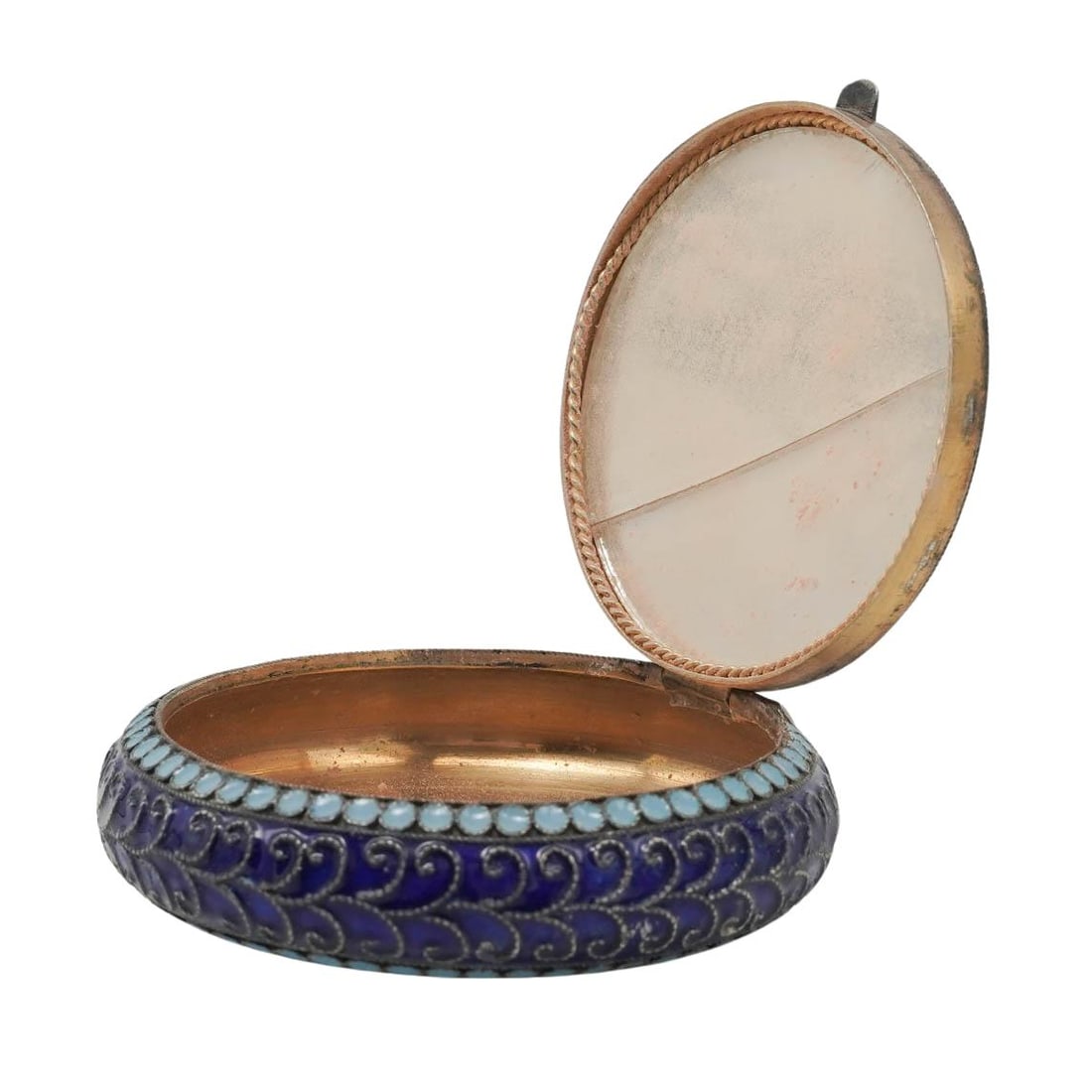 Russian 875 Silver Enamel Compact - 3