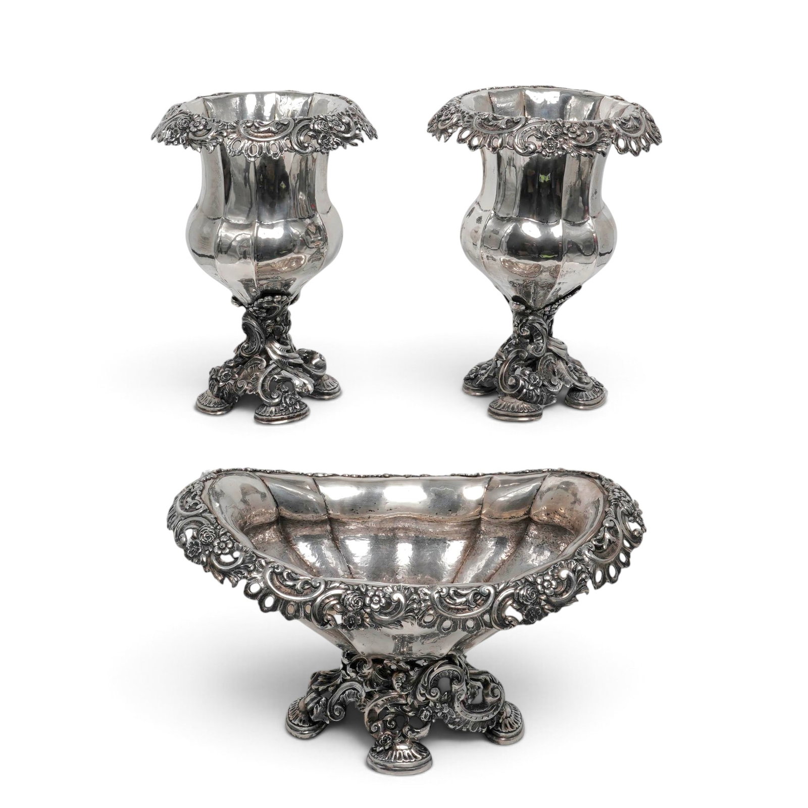 (3pc) Antique Italian 800 Silver Table Garniture Set (1 of 11)