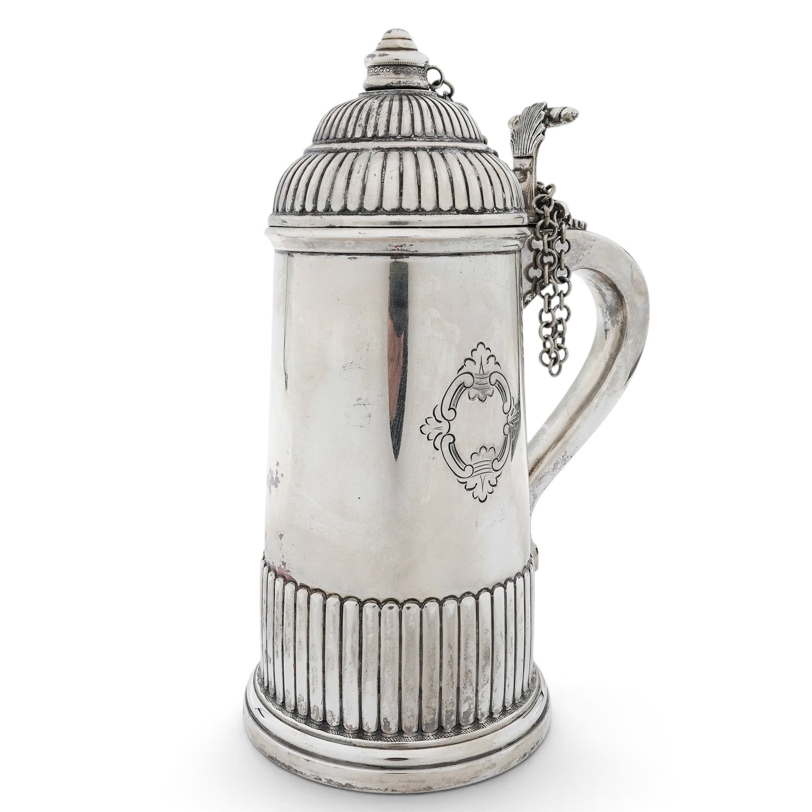 19th Cent. Gebruder Gutgesell Co. Lidded 800 Silver Tankard (1 of 10)