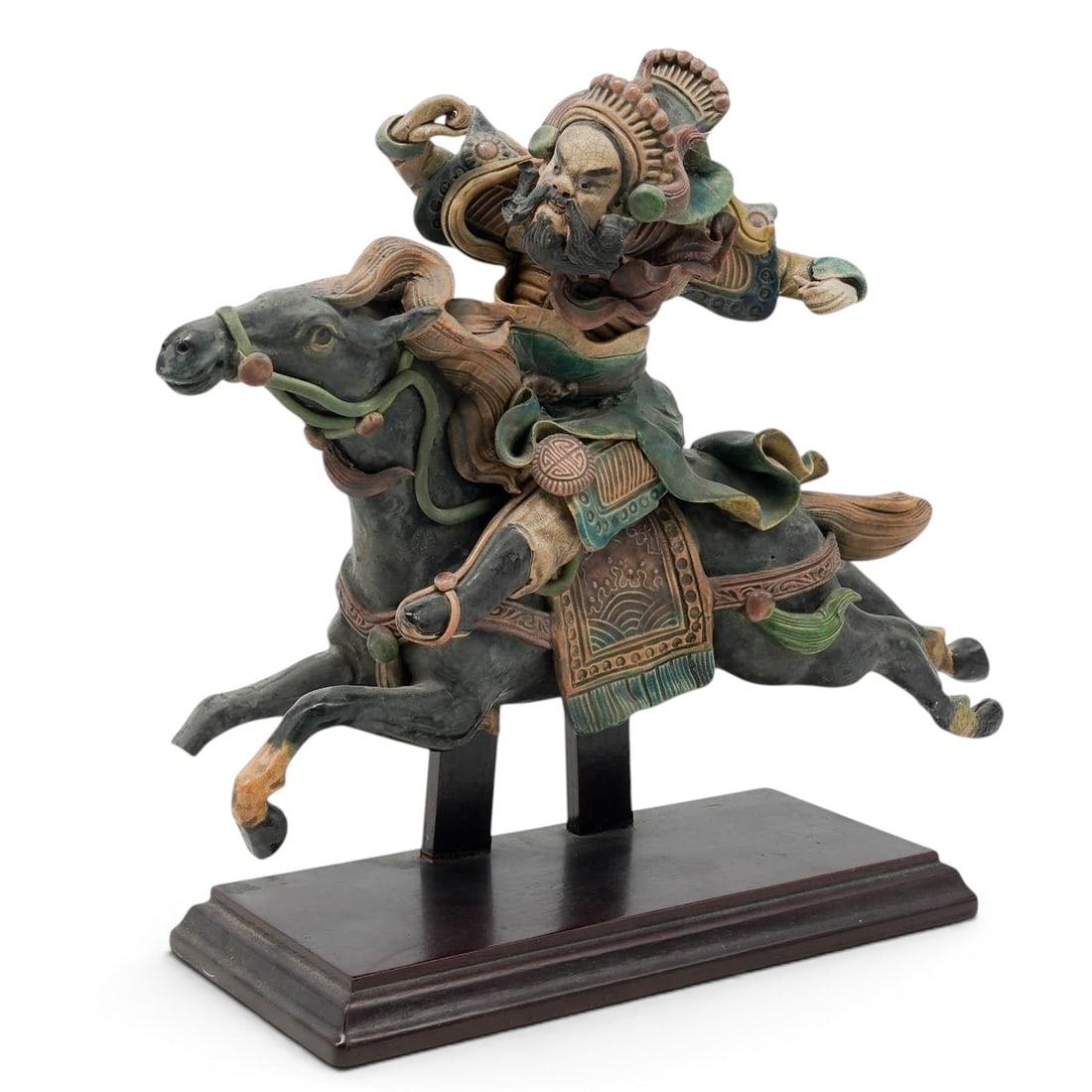 Chinese Polychrome Ceramic Roof Tile Warrior (1 of 8)