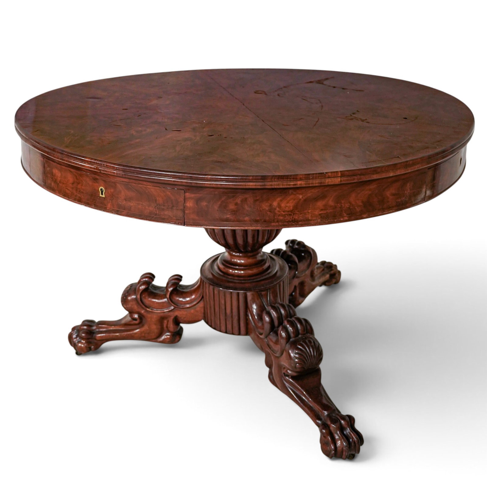 Antique English Regency Drum Table - 2