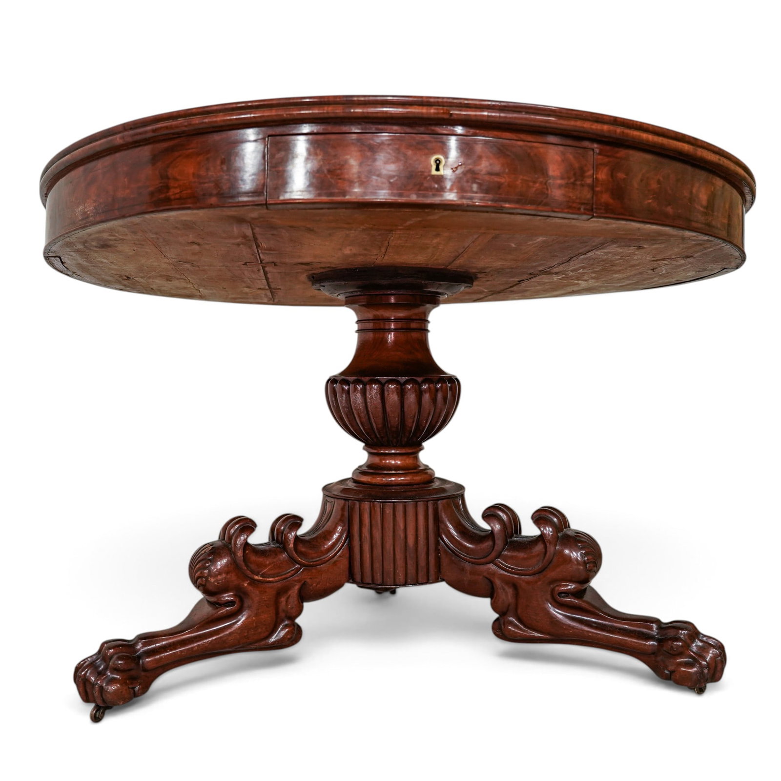 Antique English Regency Drum Table - 3