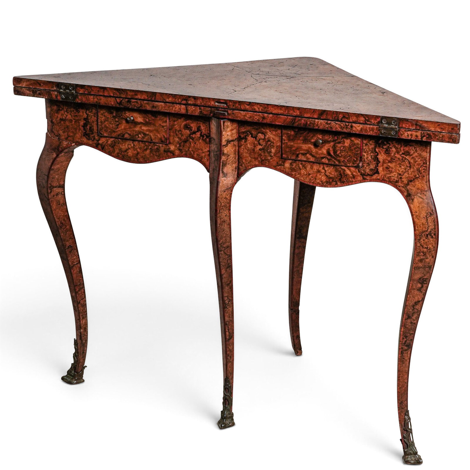 Antique French Nesting Demilune Game Table (1 of 11)