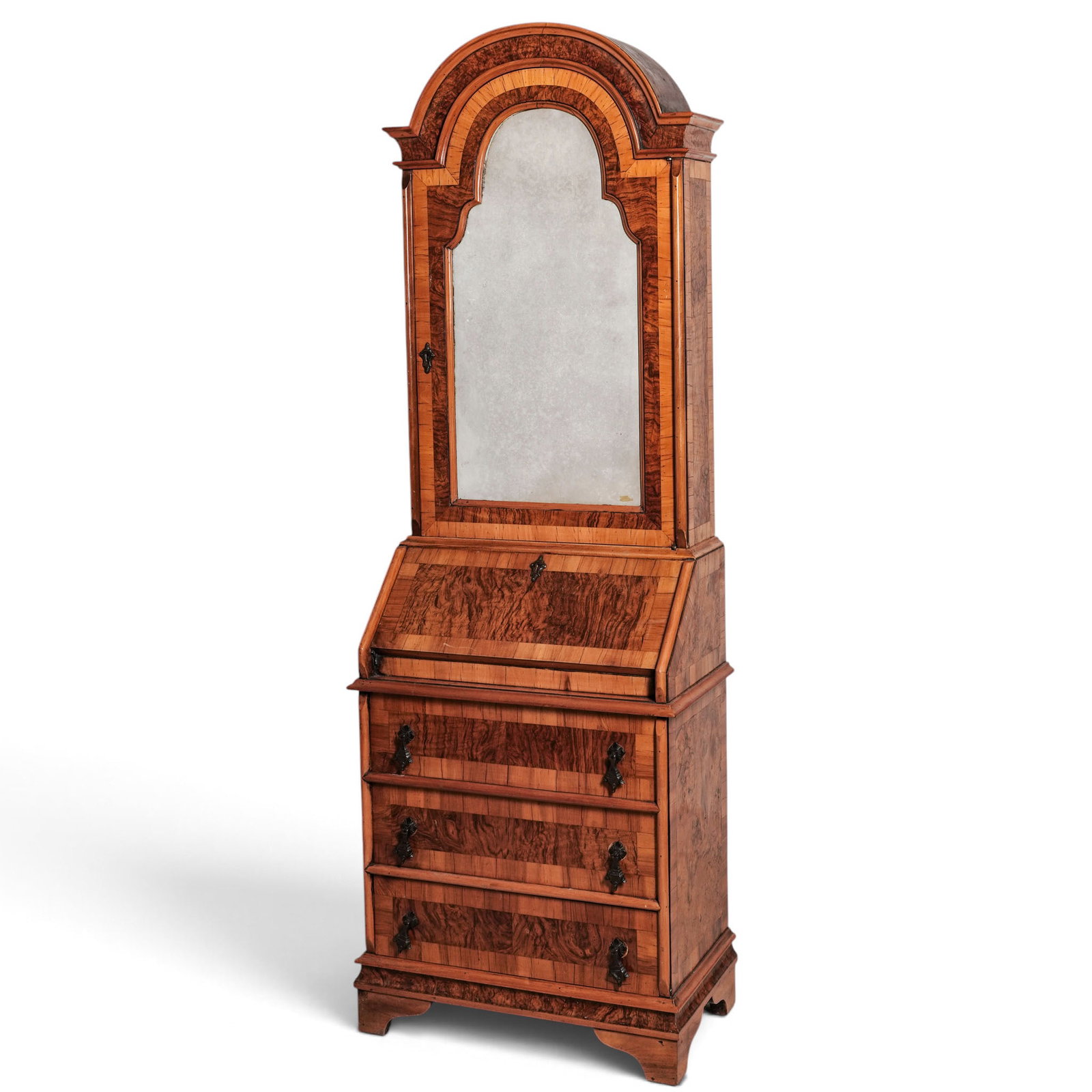 Antique Italian Burl Walnut & Mercury Glass Bureau (1 of 11)