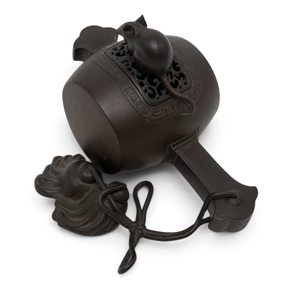 Japanese Meiji Mallet & Mouse Bronze Incense Burner (1 of 9)
