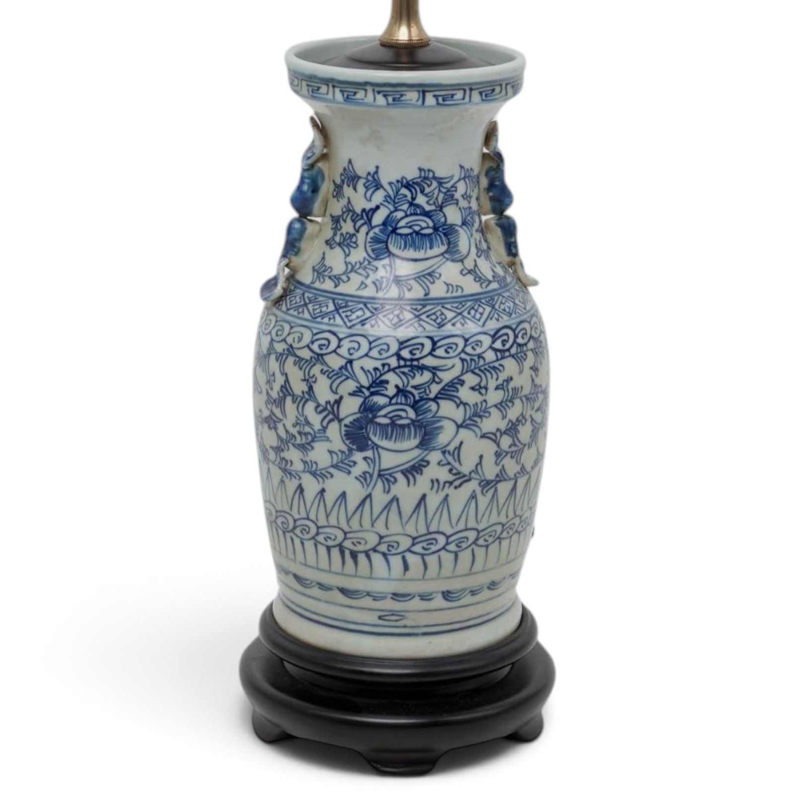 Antique Chinese Blue & White Porcelain Lamp (1 of 12)