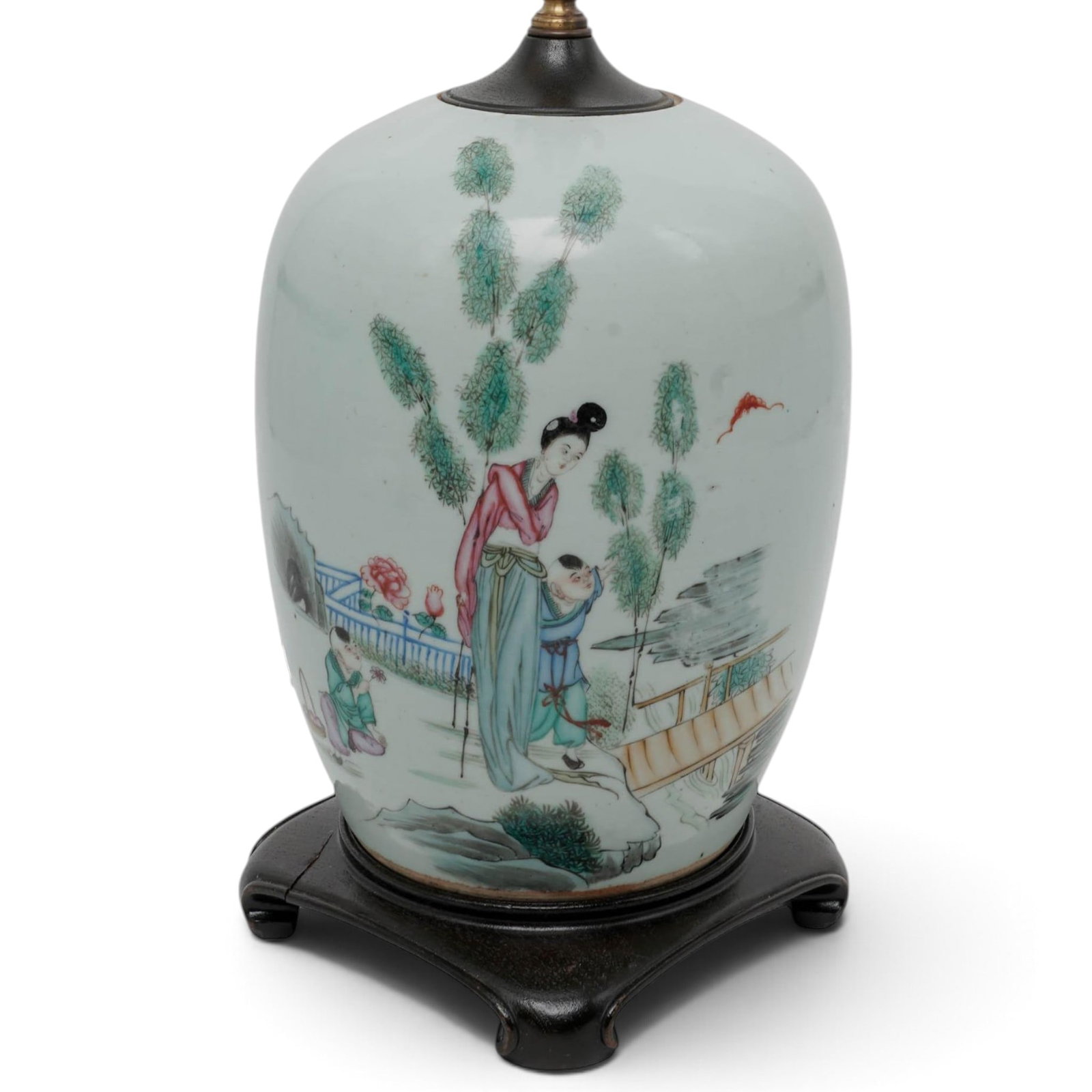 Chinese Republic Famille Rose Porcelain Converted Table Lamp (1 of 7)
